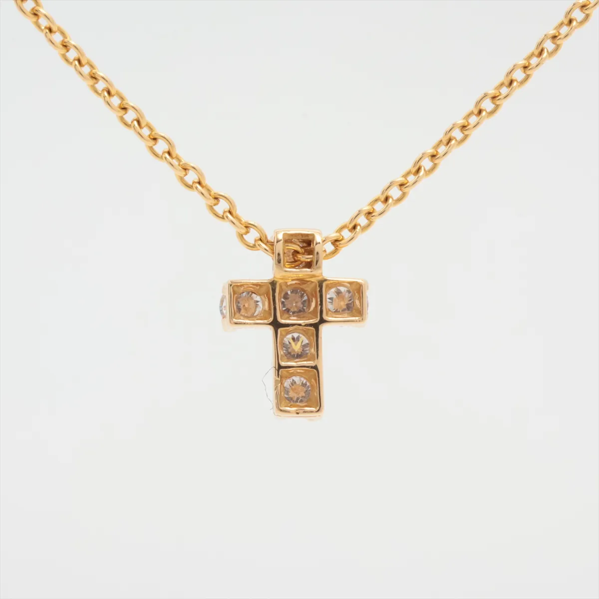 Mini Croixture Diamond Necklace, 18Kt (YG), 2.5g, D0.18, E4505A378. Hallmarks are — view 2