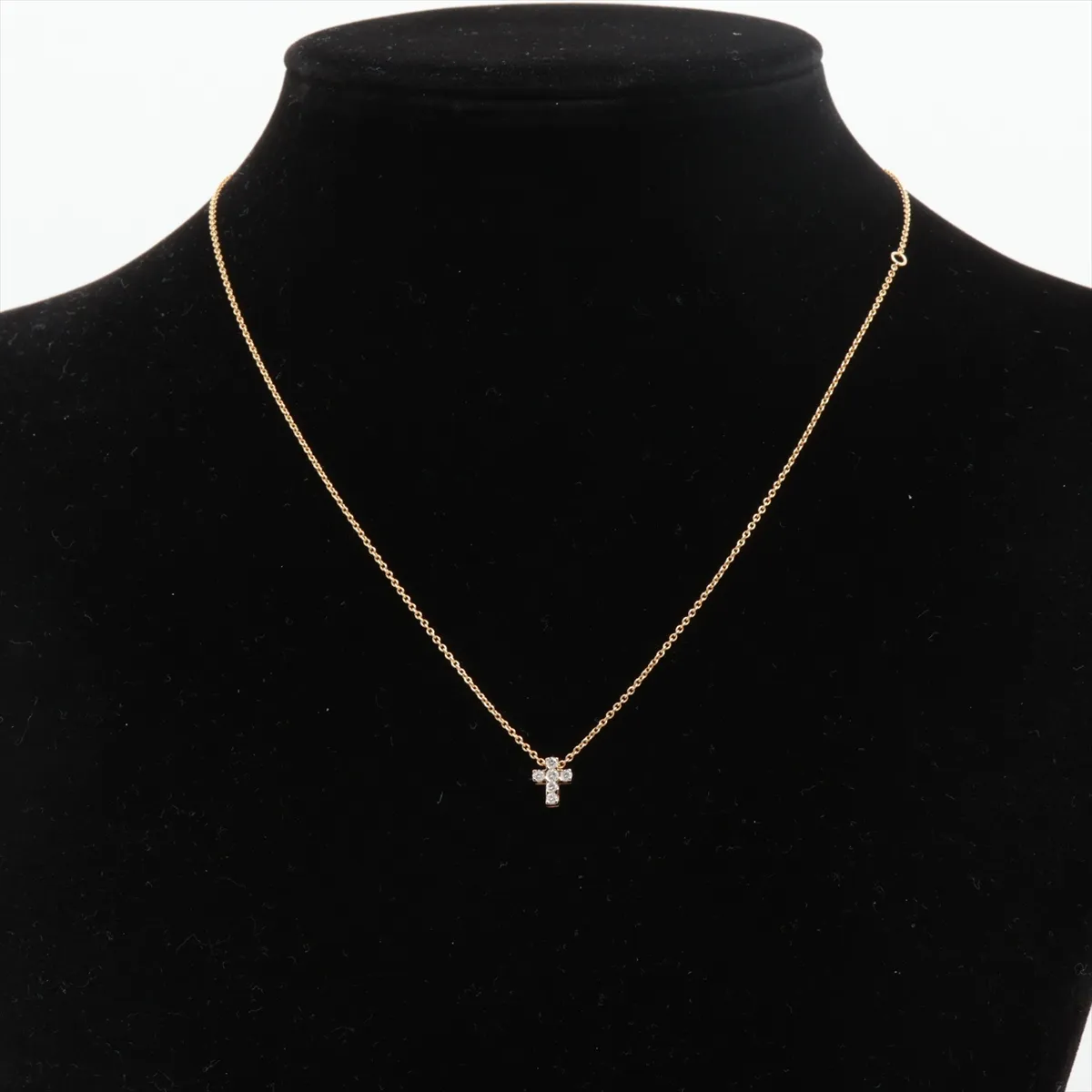 Mini Croixture Diamond Necklace, 18Kt (YG), 2.5g, D0.18, E4505A378. Hallmarks are — view 5
