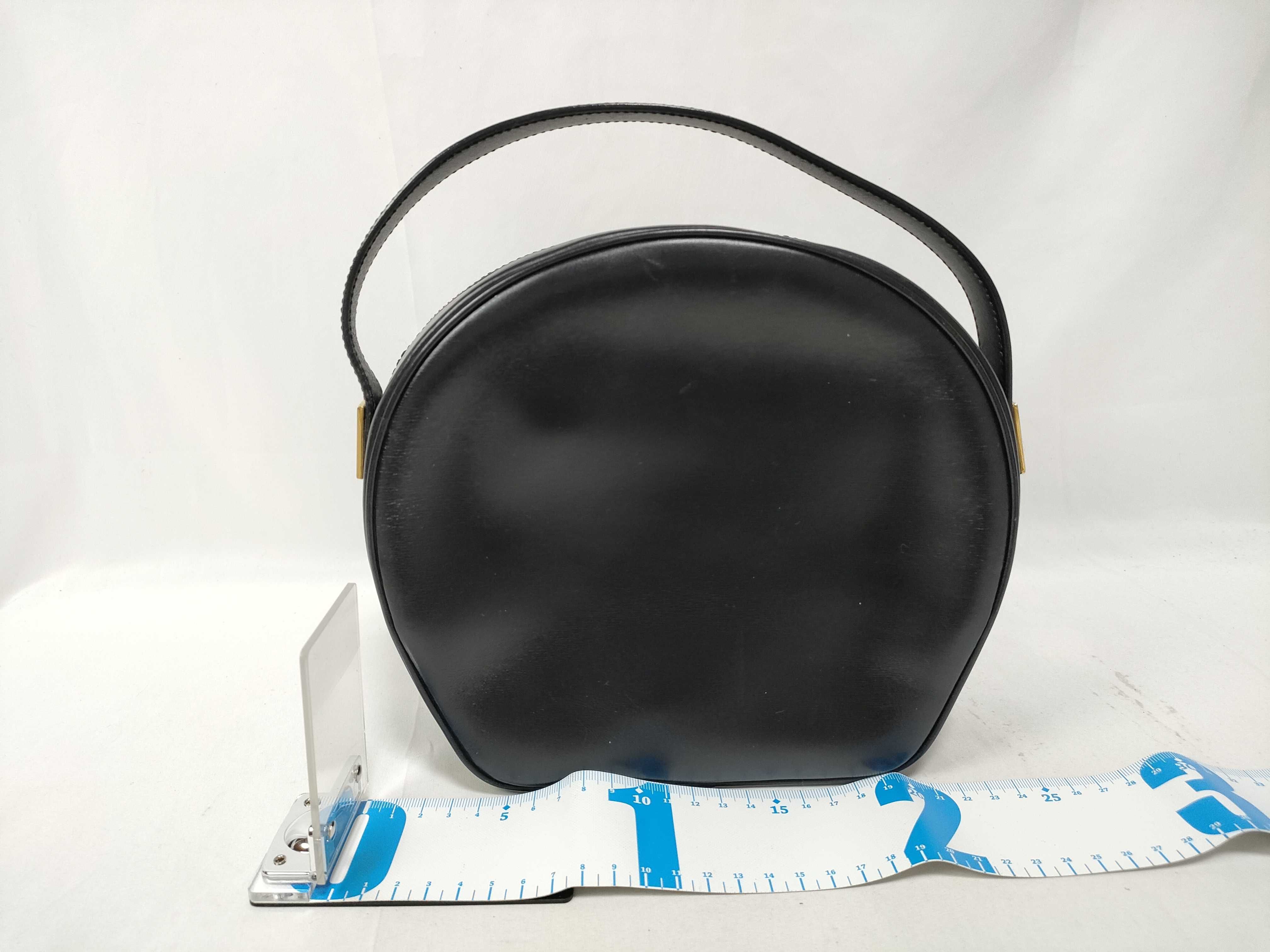 Circle Logo All-Leather Handbag, Black — view 2