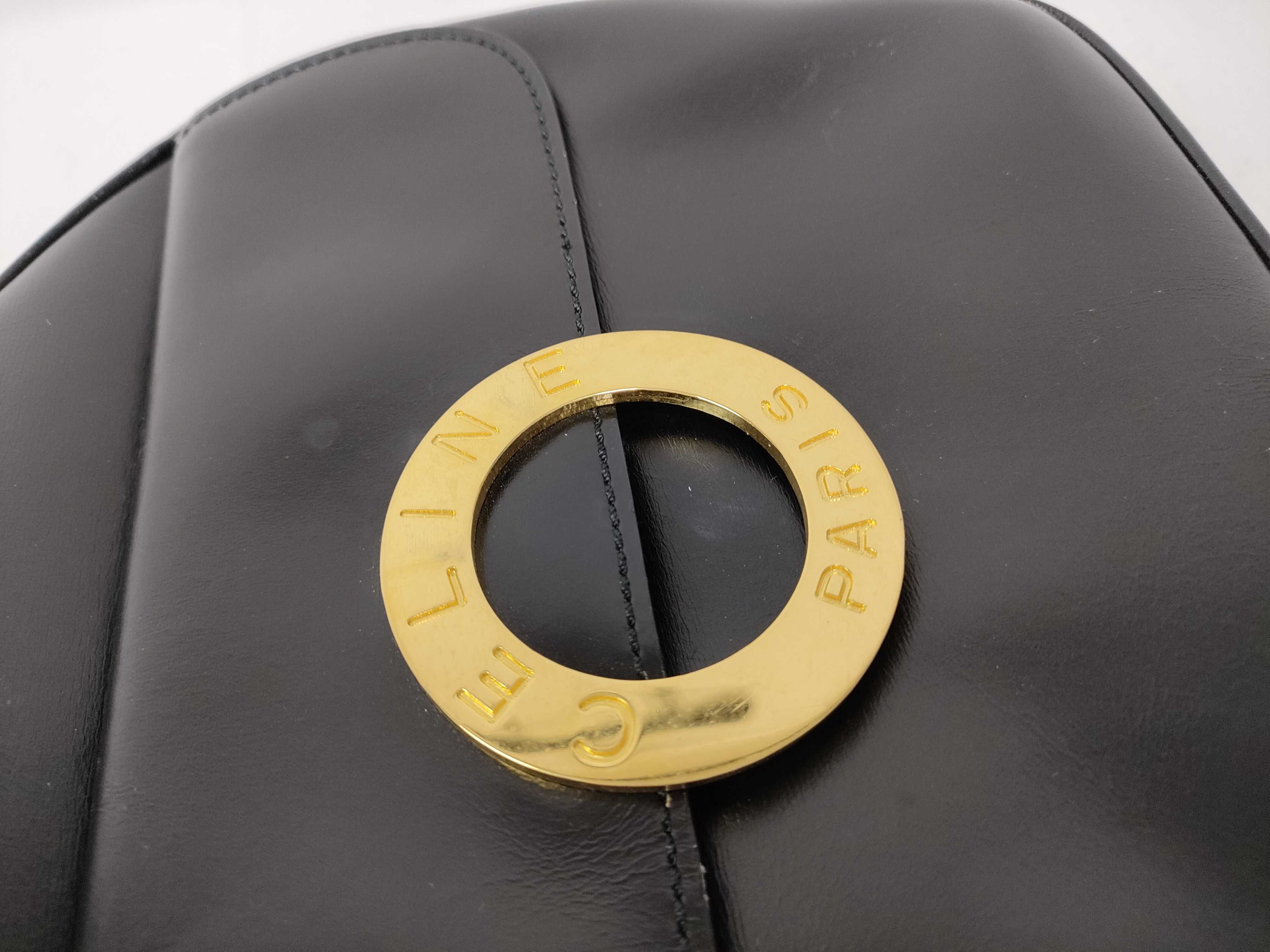 Circle Logo All-Leather Handbag, Black — view 13