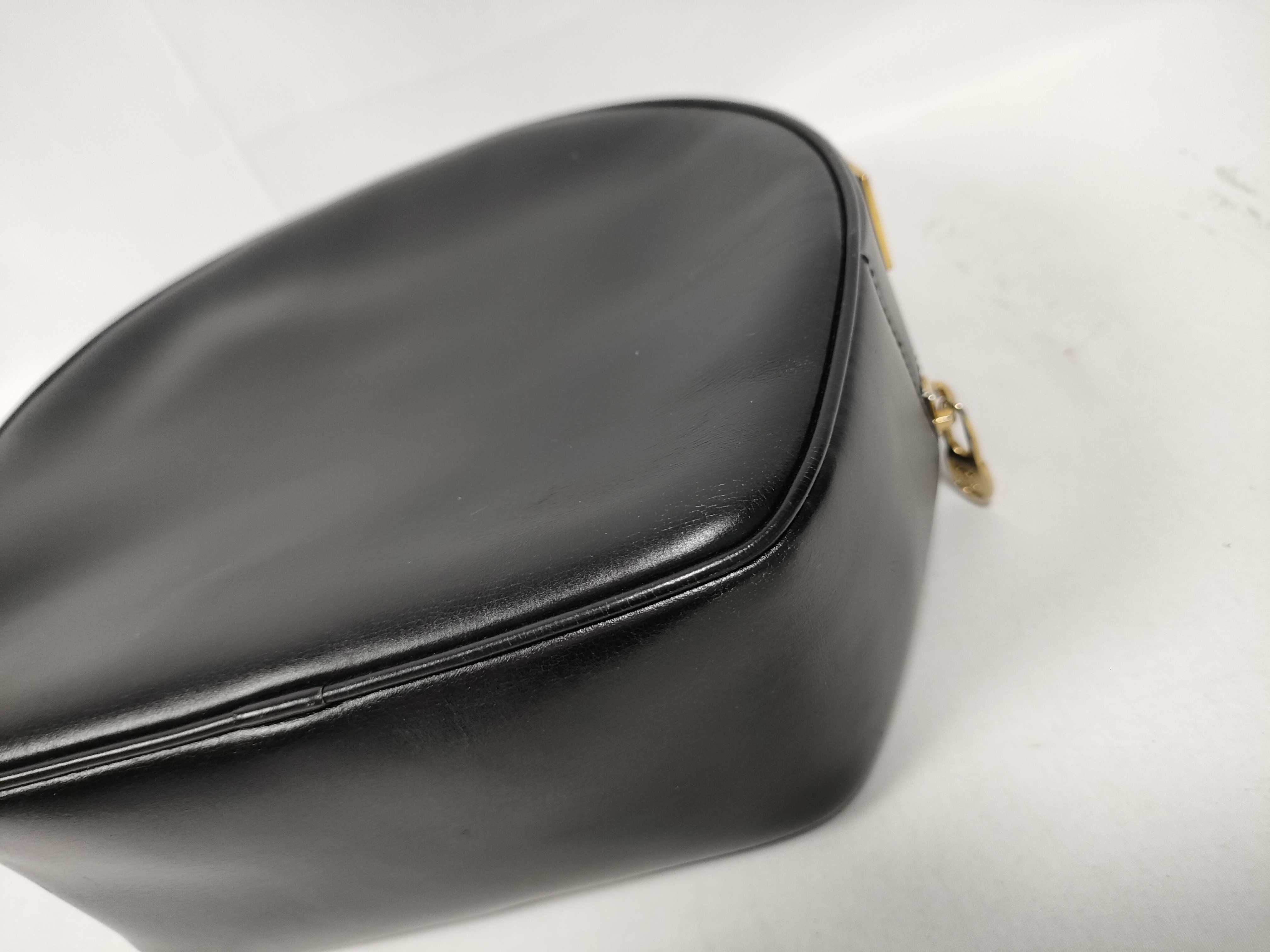 Circle Logo All-Leather Handbag, Black — view 5