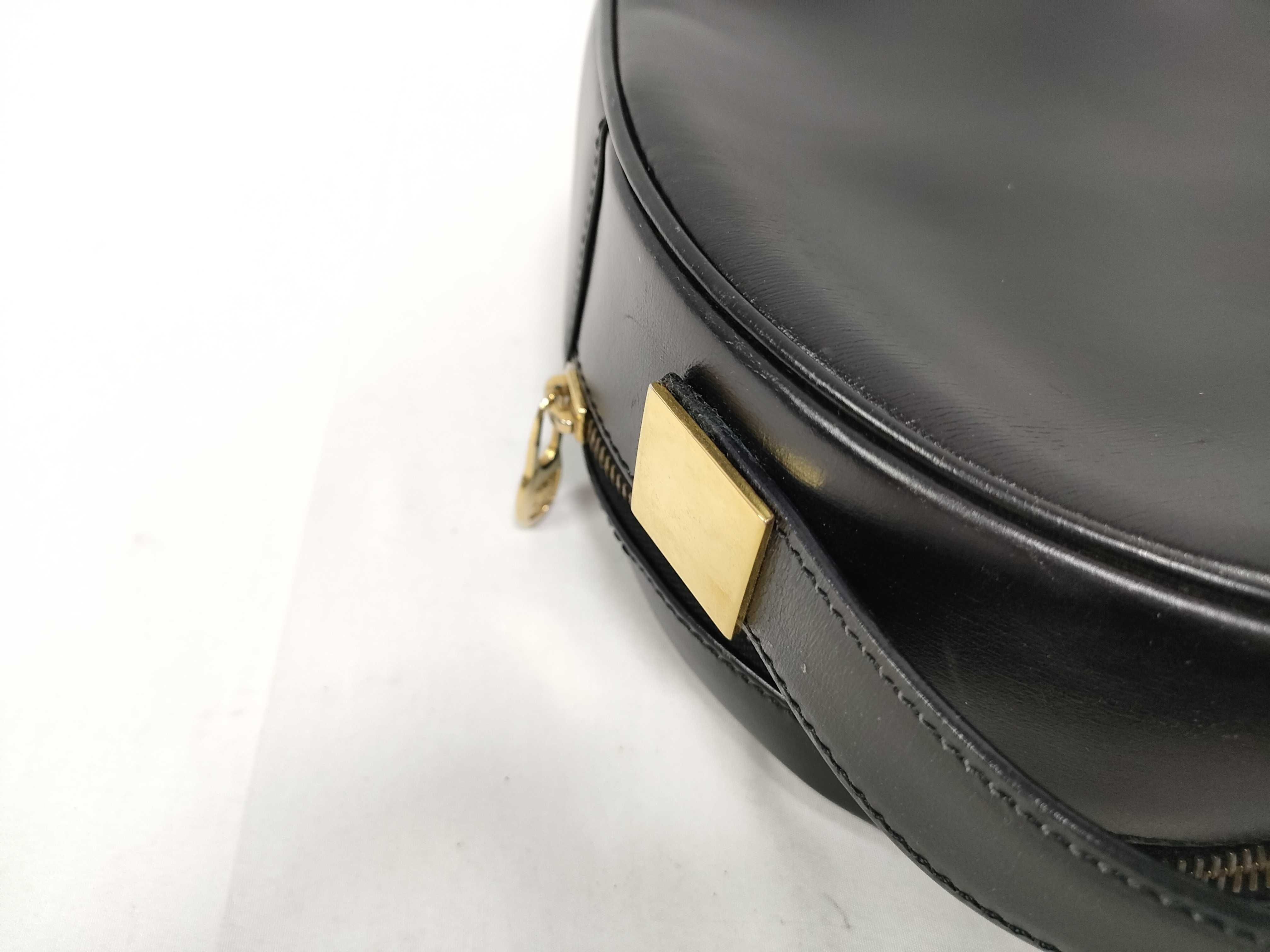 Circle Logo All-Leather Handbag, Black — view 7