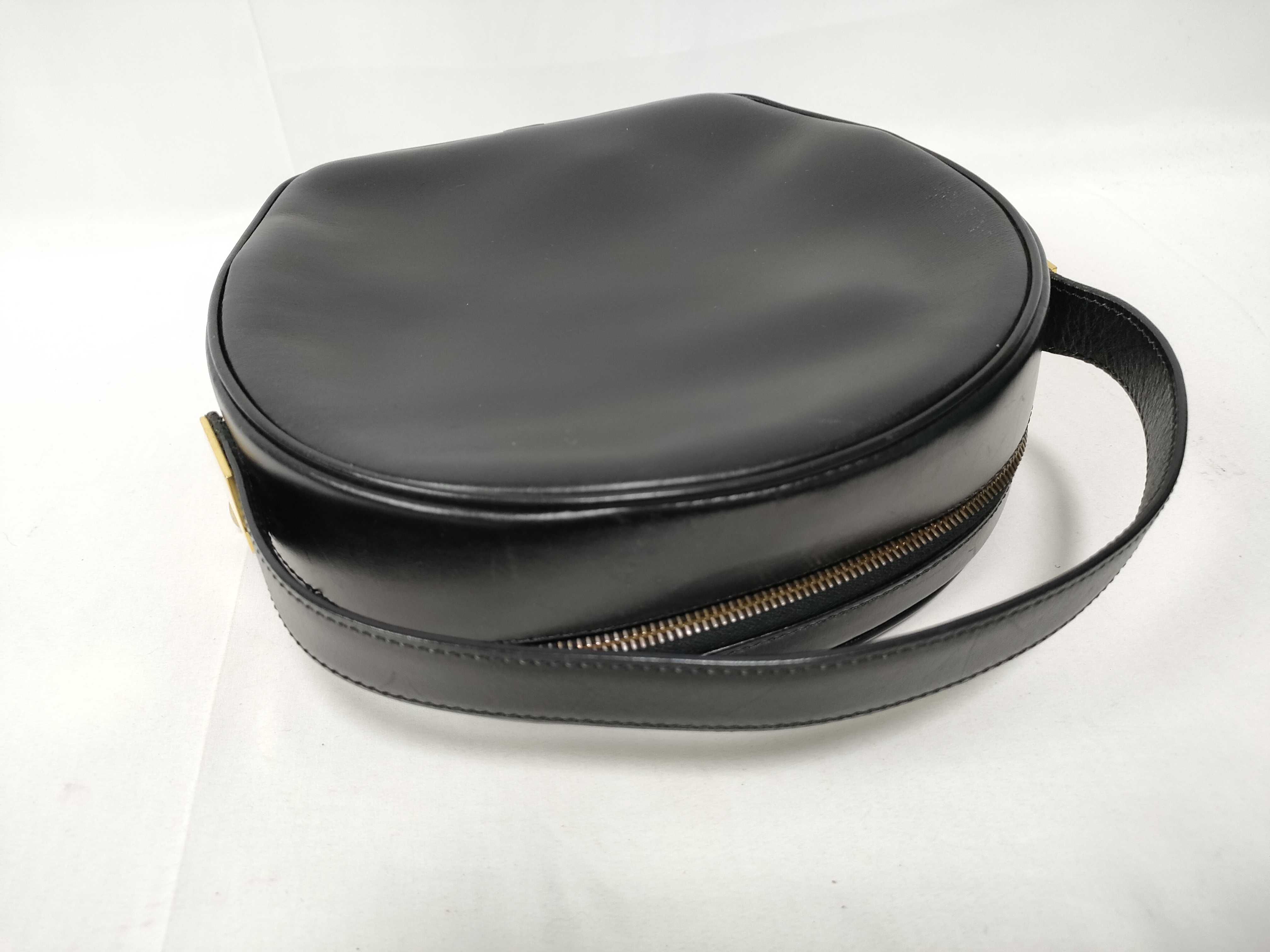 Circle Logo All-Leather Handbag, Black — view 9