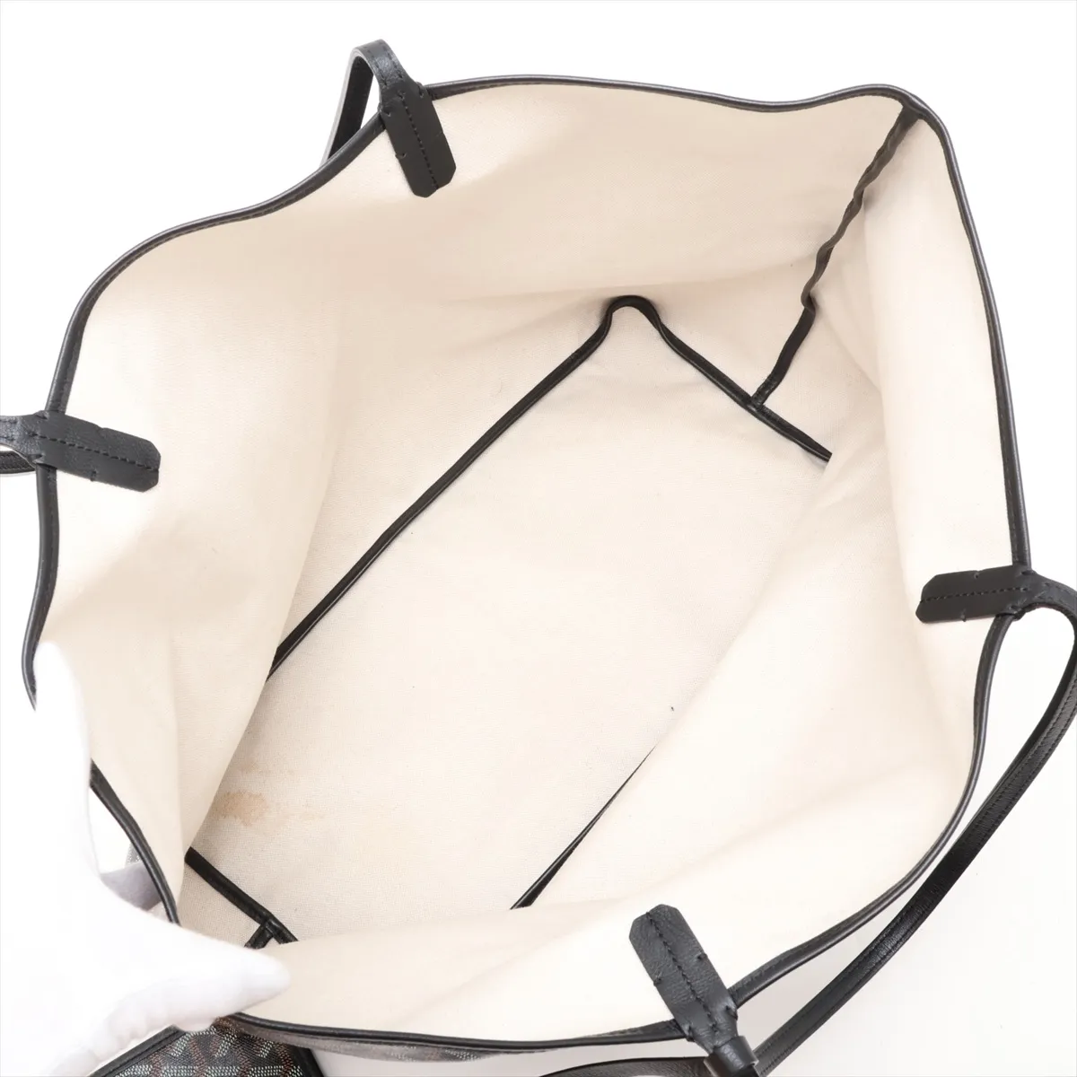 Saint Louis MM PVC x Leather Tote Bag, Black — view 7