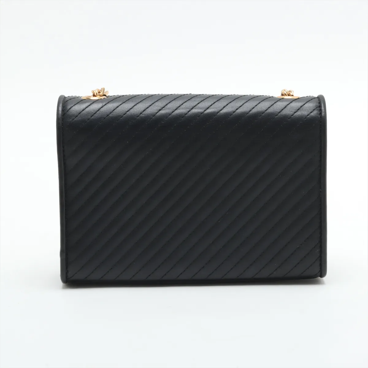 Leather Chain Shoulder Bag Black — view 2