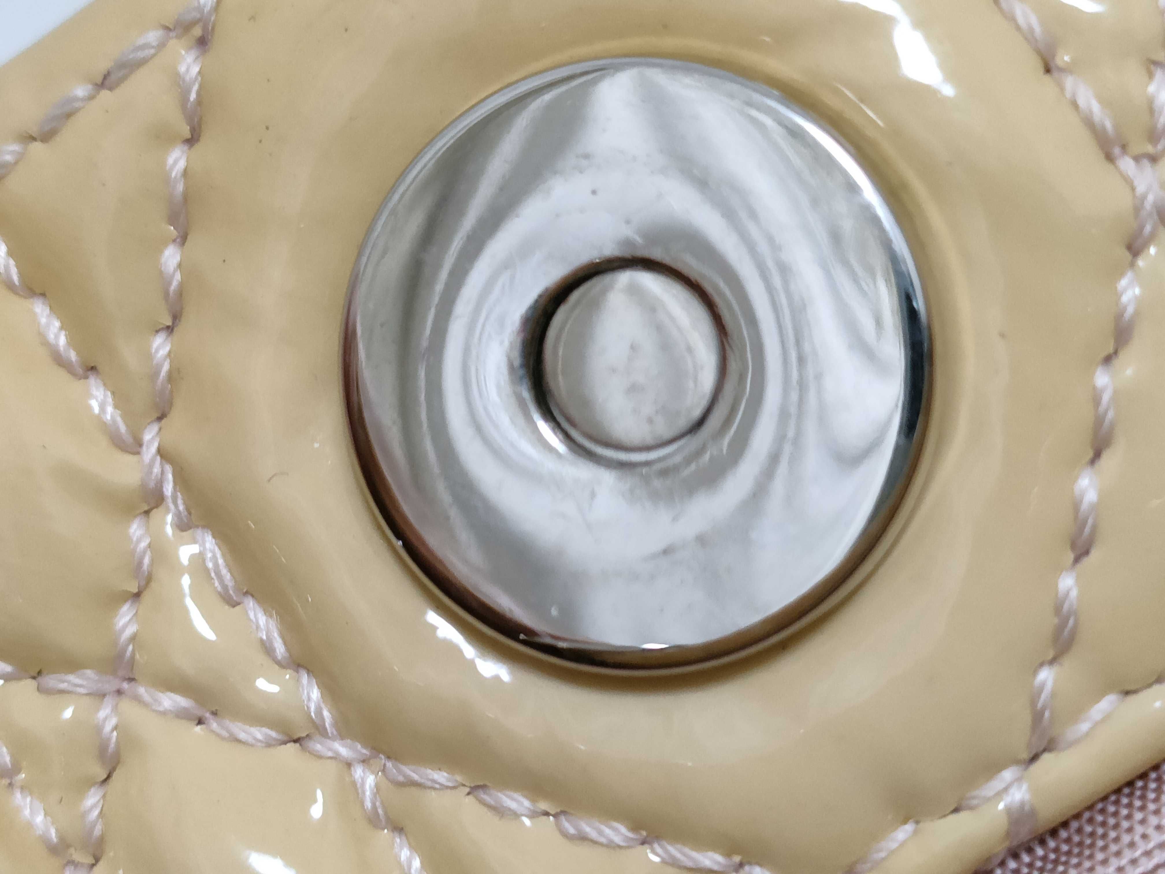 Lady Dior Cannage Handbag, Enamel Beige Handbag — view 12