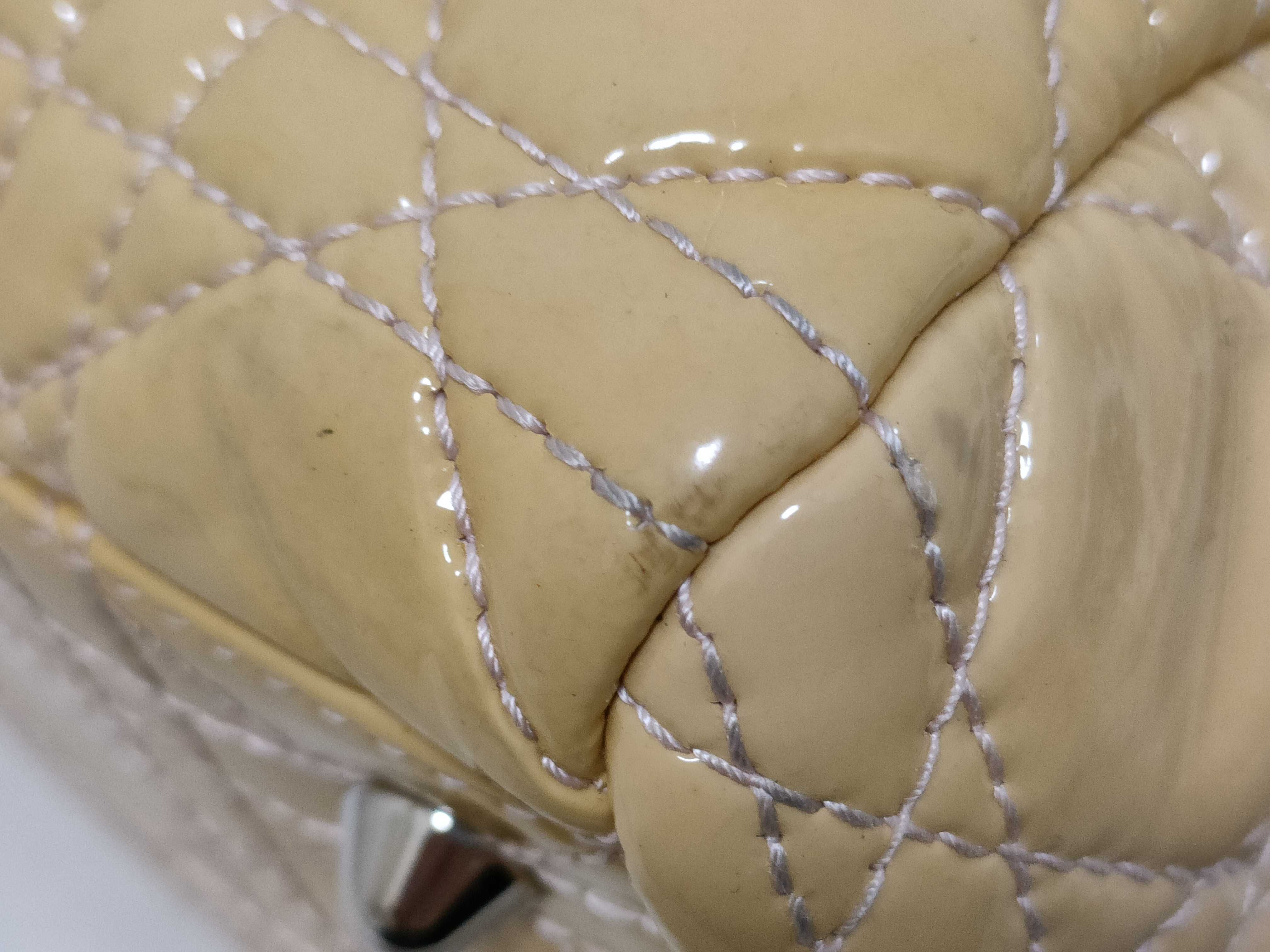 Lady Dior Cannage Handbag, Enamel Beige Handbag — view 6
