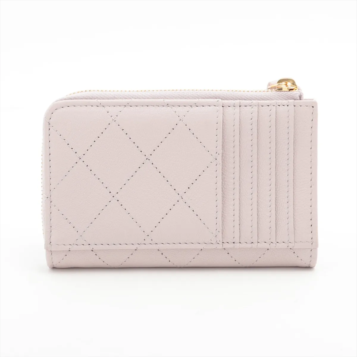 Matelasse Leather Coin Case Light Pink Gold Hardware NCL8CGX9 — view 2