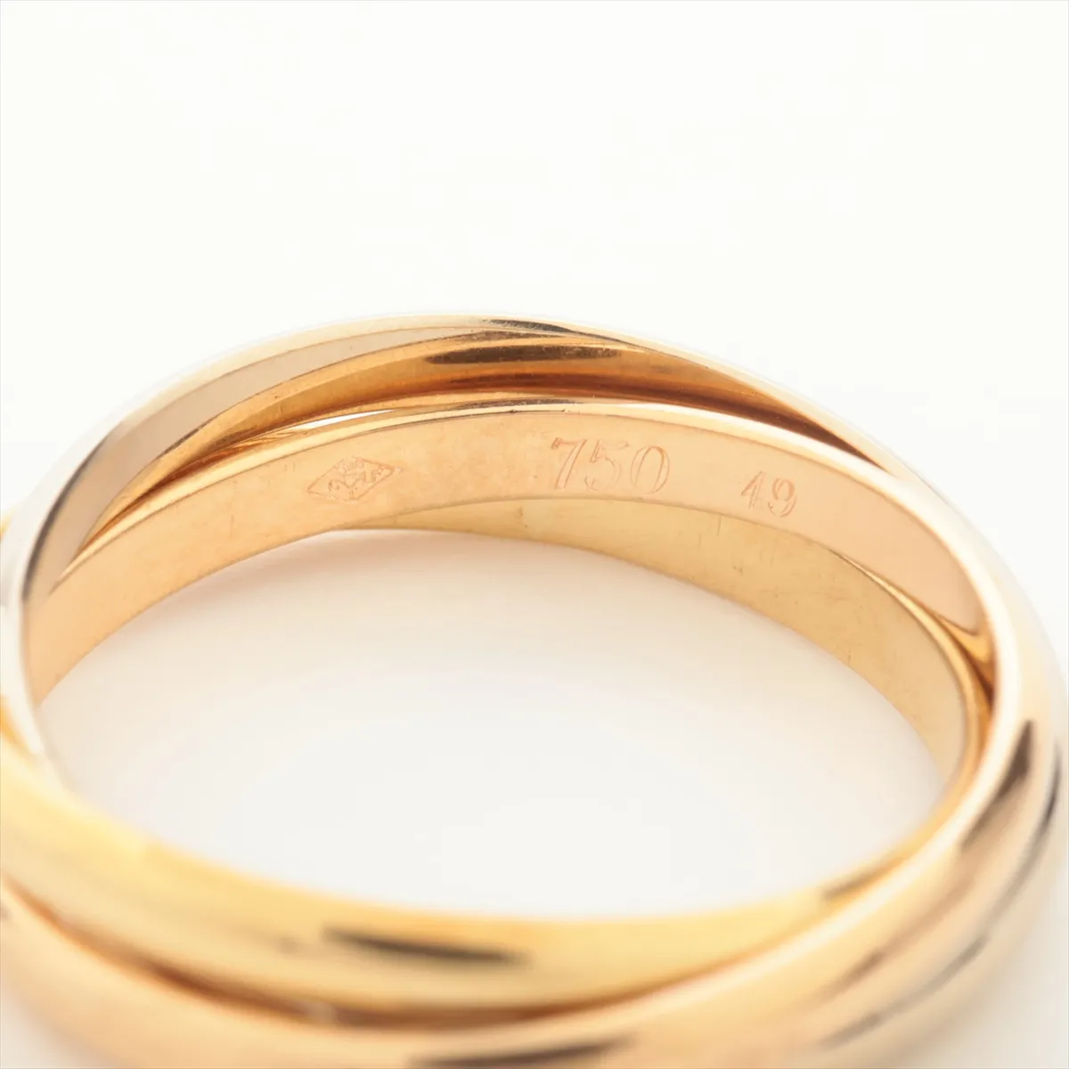 Trinity Ring 750 (Yellow Gold x Pink Gold x White Gold) 3.7g Size 49 A2943K Metal — view 3