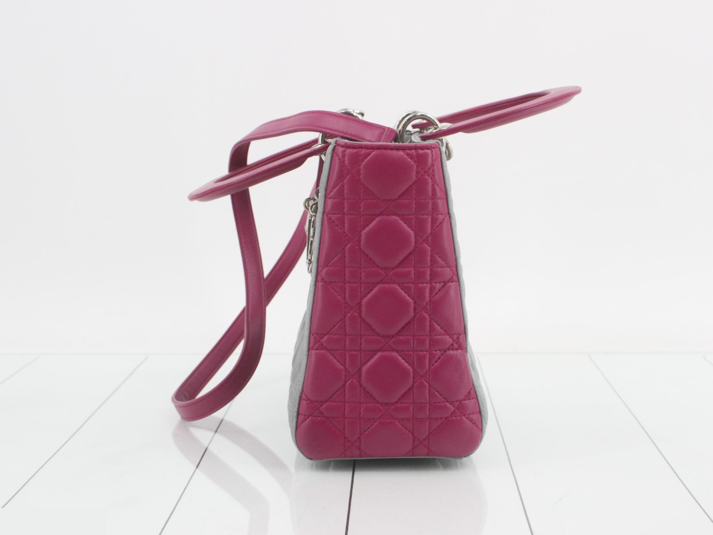 Lady Dior Cannage Lambskin 2-Way Shoulder/Handbag — view 3