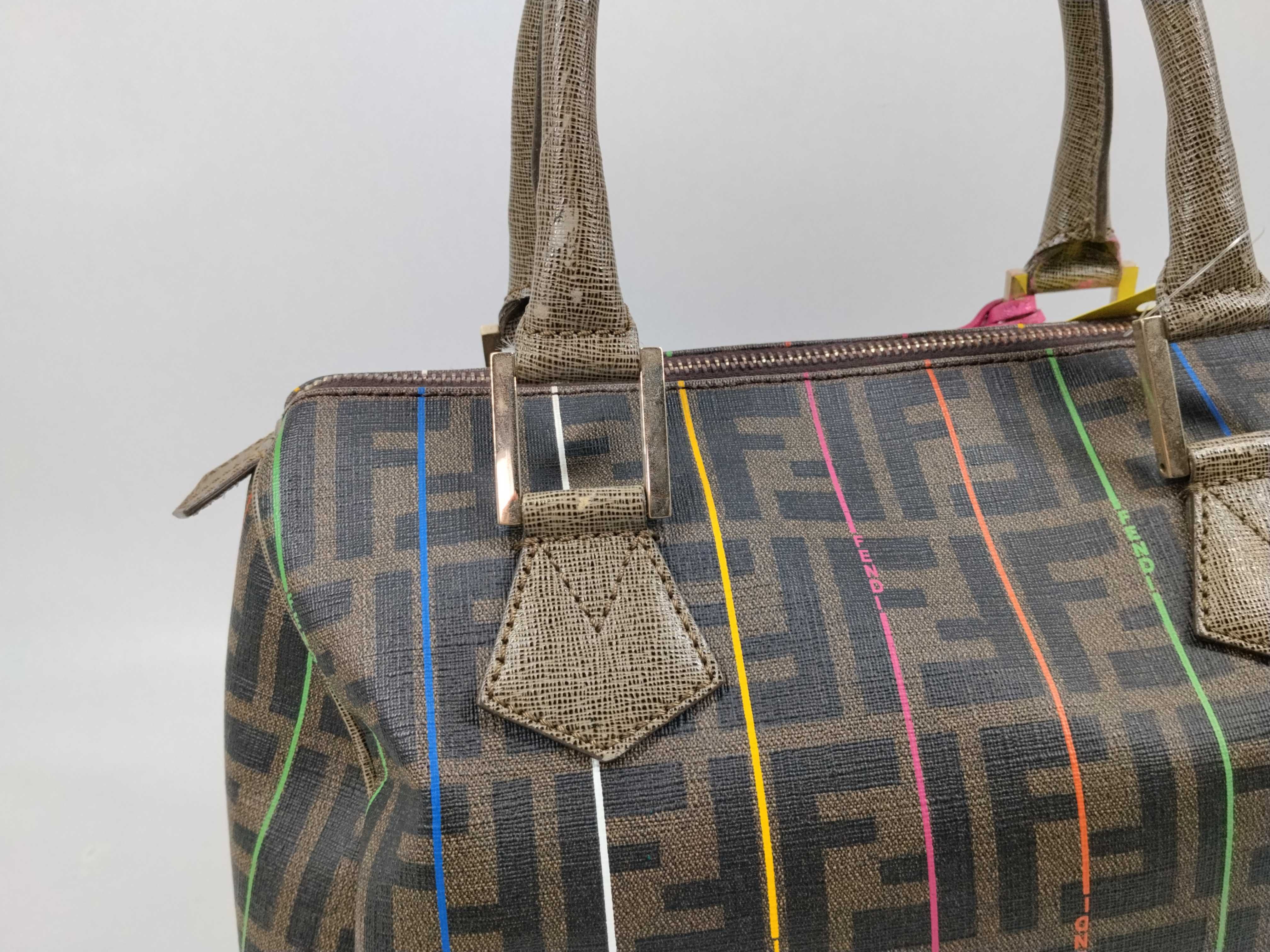 Zucca pattern mini Boston bag, colorful line Boston bag — view 3