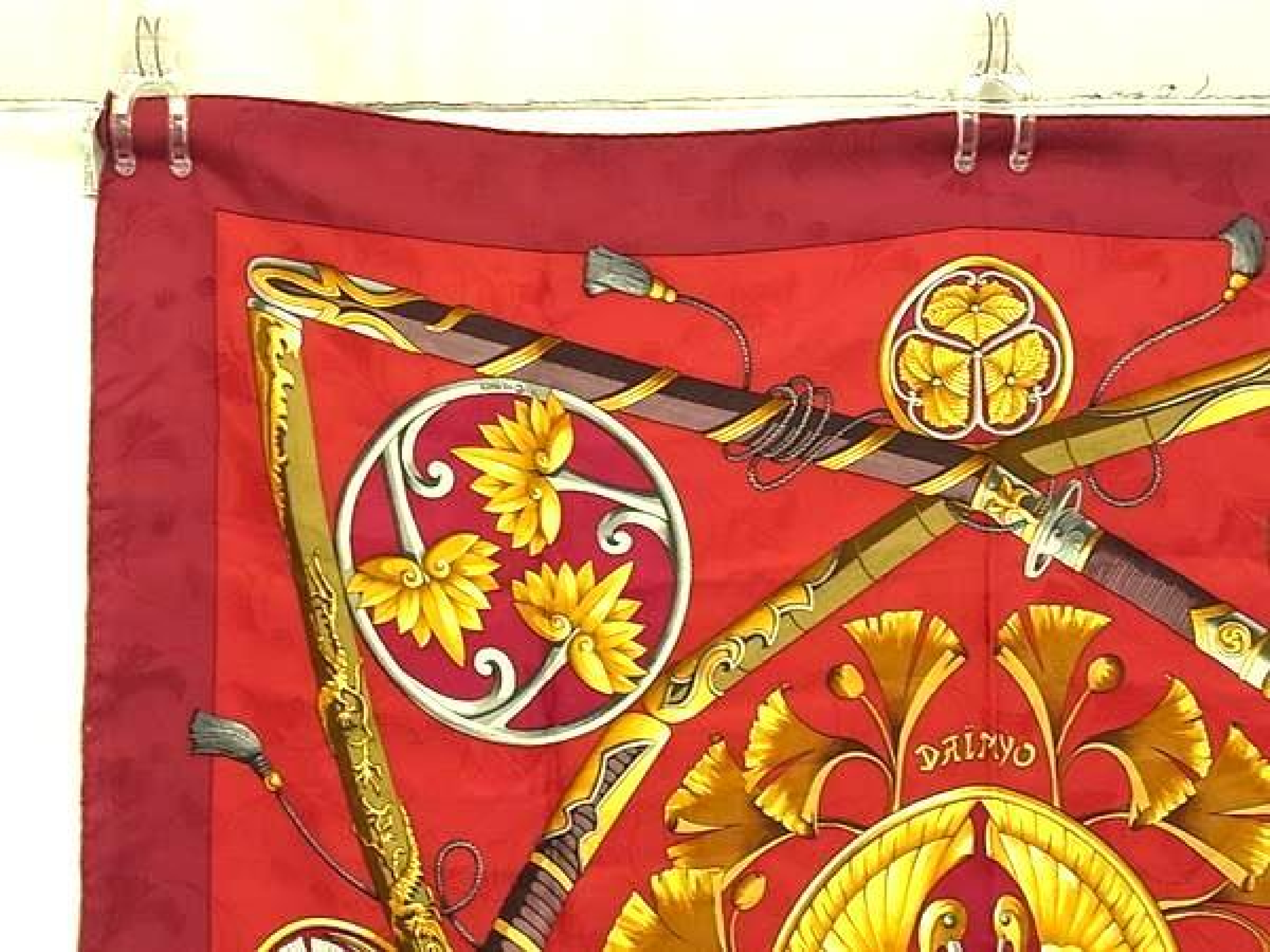 DAIMYO PRINCES DU SOLEIL LEVANT [Daimyo Prince of the Land of the Rising Sun] Kare90 100% Silk Large Scarf Red EA4060 Other Accessories — view 2