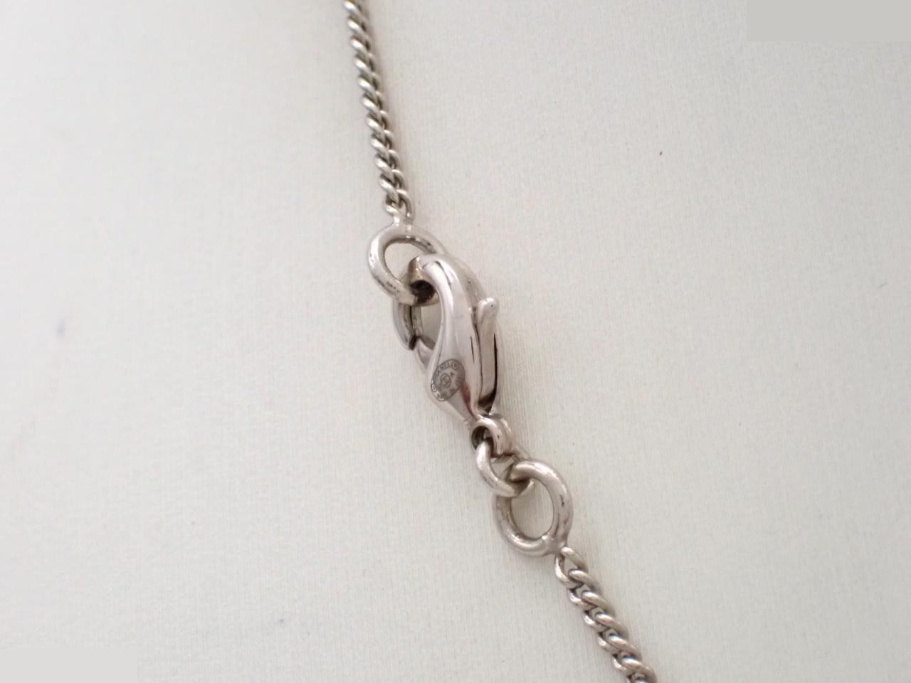 Necklace, Coco Mark, Rhinestone, Double-Sided, 07A, Silver — view 2
