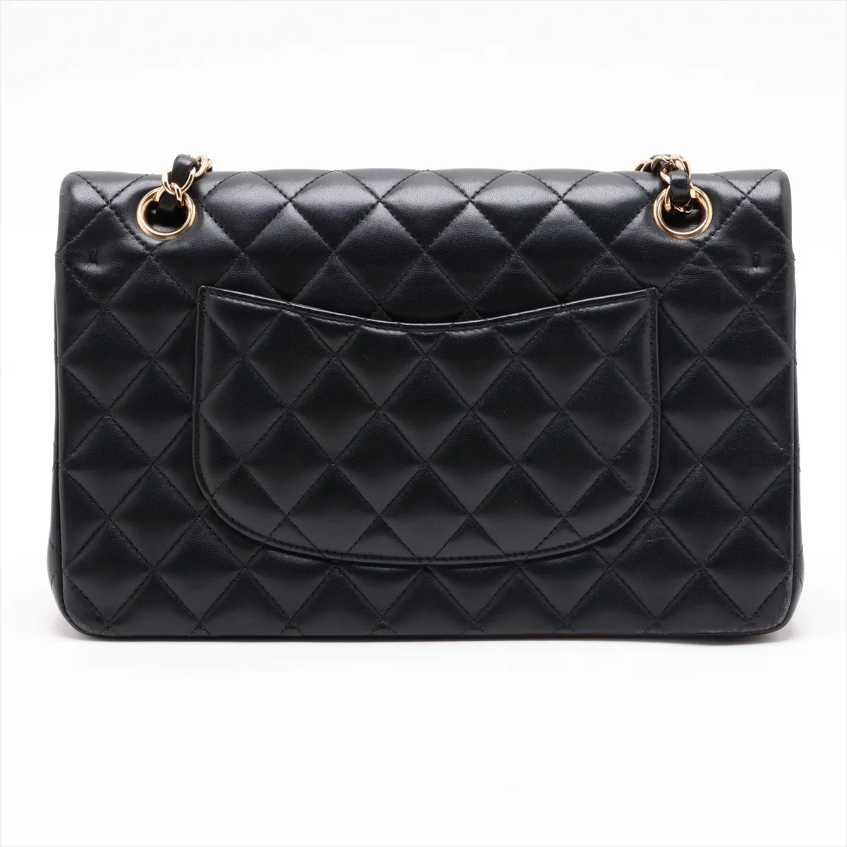 [Individually packaged] Chanel Matelassé 25 Lambskin Double Flap Double Chain Bag, Black with Gold Hardware, 31031740, Serial Number 31-A01112 — view 2