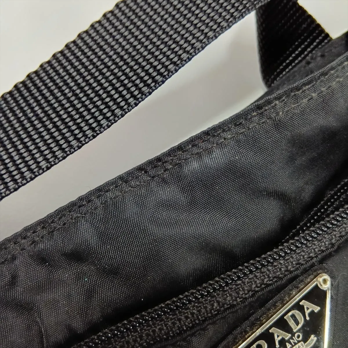 Tessuto Nylon Shoulder Bag, Black, B7792, Unsigned Guarantee Card — view 11