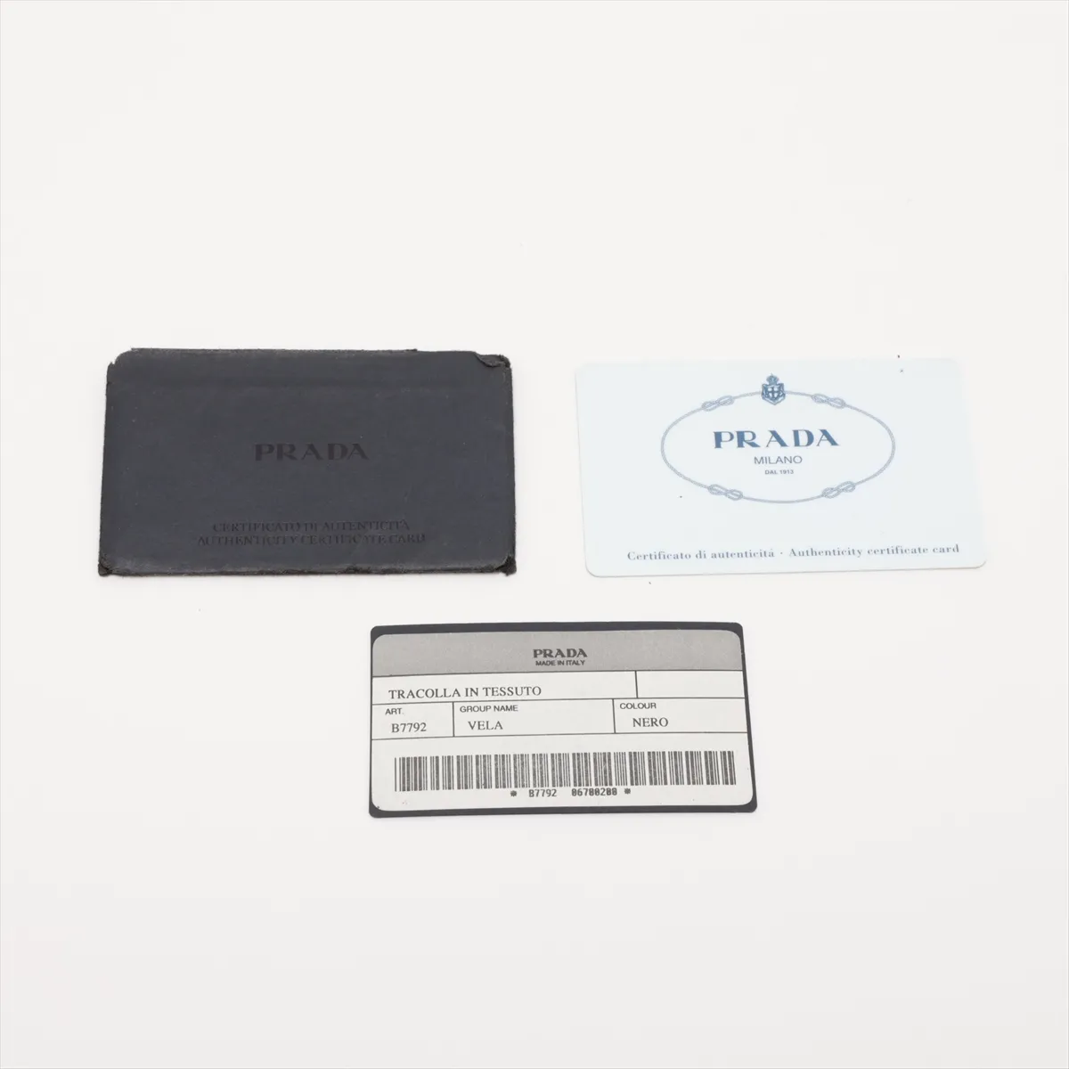 Tessuto Nylon Shoulder Bag, Black, B7792, Unsigned Guarantee Card — view 9