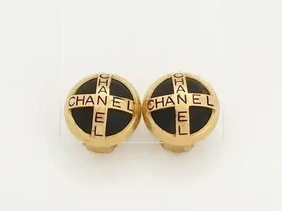 Logo Black Gold Earrings
