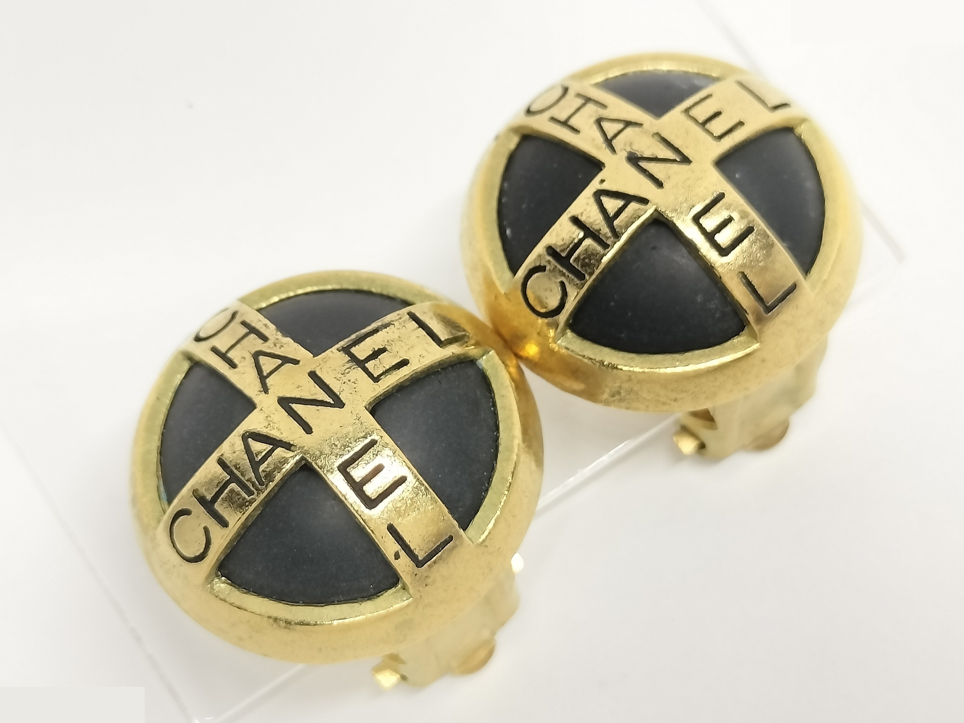 Logo Black Gold Earrings — view 5