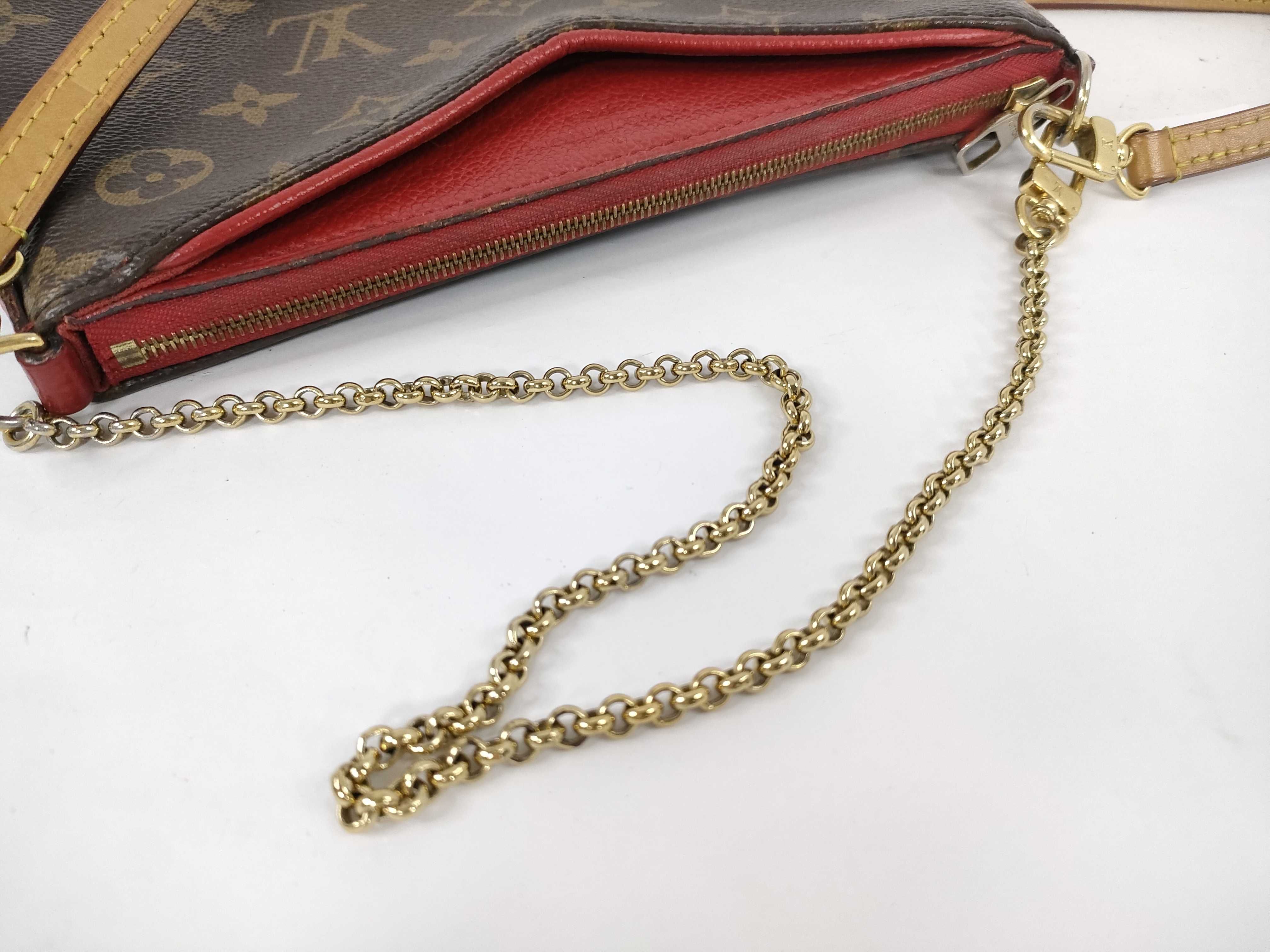 Monogram Louis Vuitton Pallas Clutch Shoulder Bag — view 3