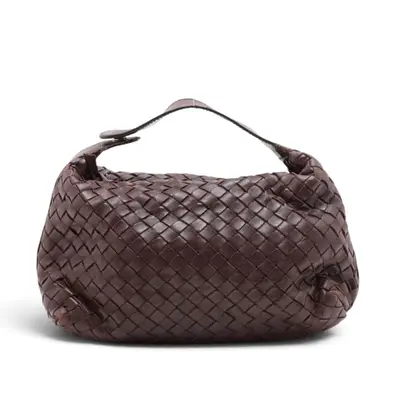 Intrecciato 114087 Leather Handbag Brown