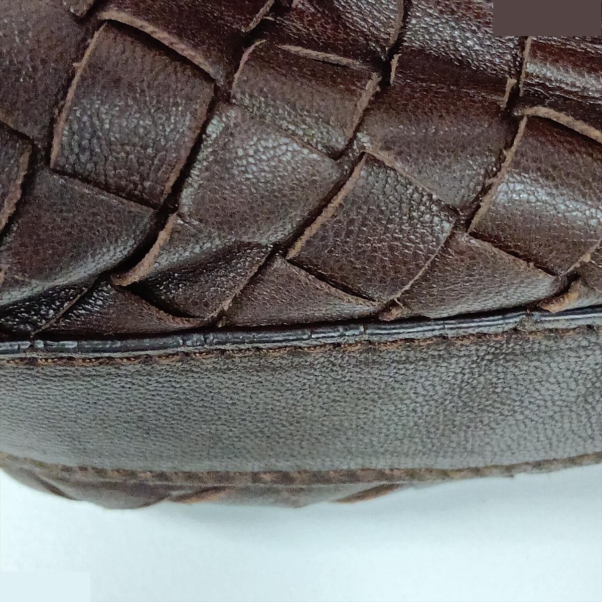 Intrecciato 114087 Leather Handbag Brown — view 11