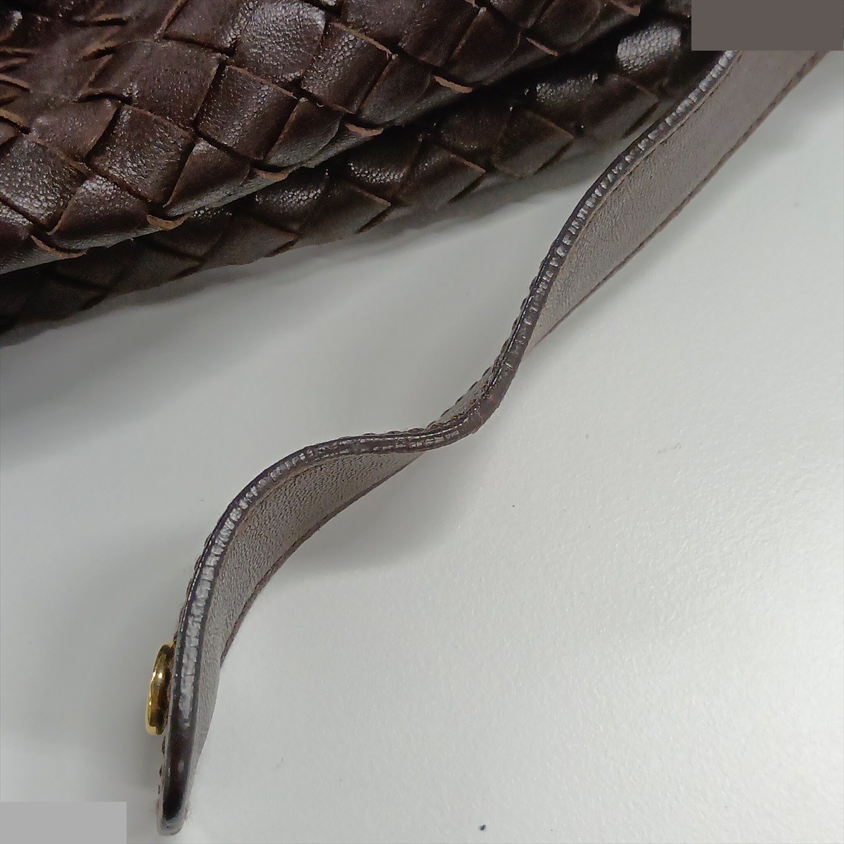 Intrecciato 114087 Leather Handbag Brown — view 12