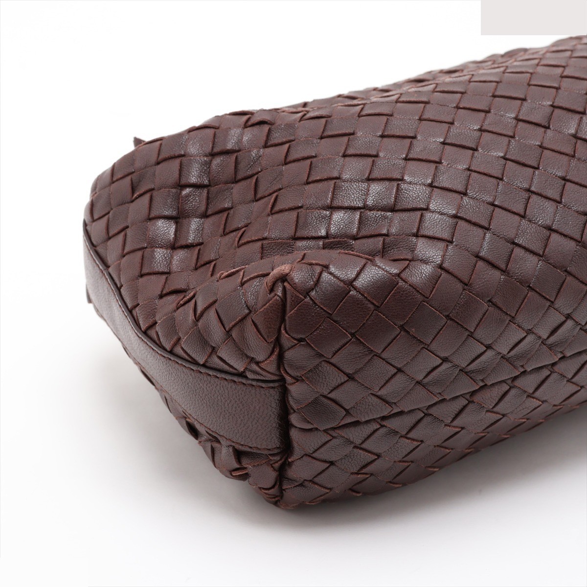 Intrecciato 114087 Leather Handbag Brown — view 4