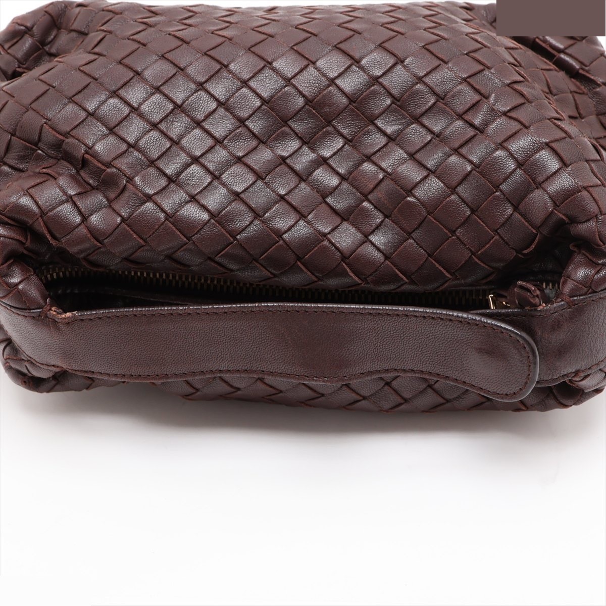 Intrecciato 114087 Leather Handbag Brown — view 5