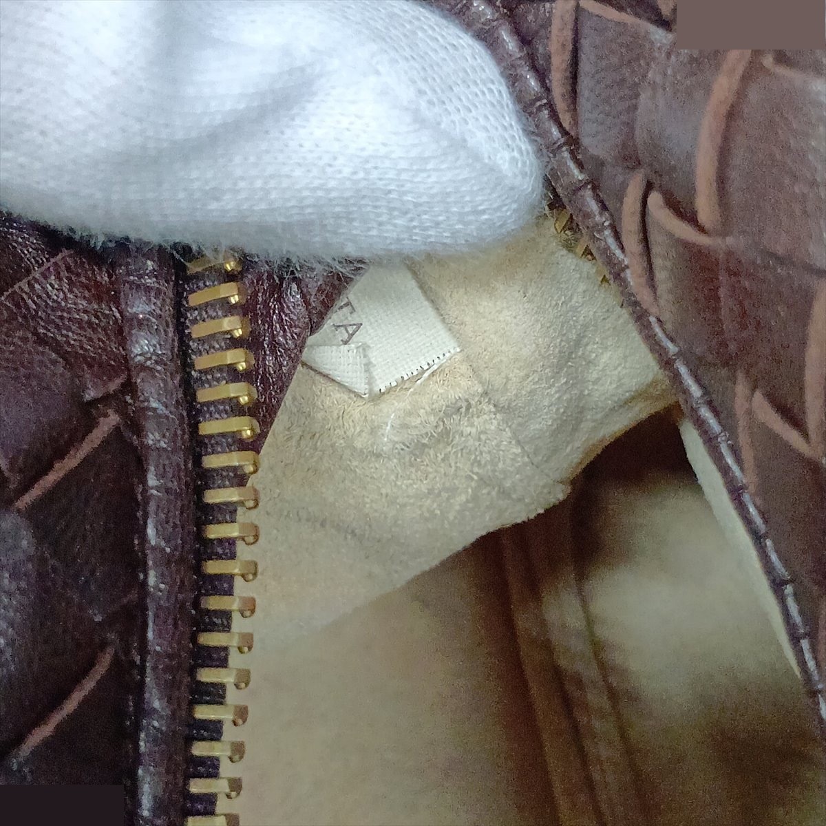 Intrecciato 114087 Leather Handbag Brown — view 10