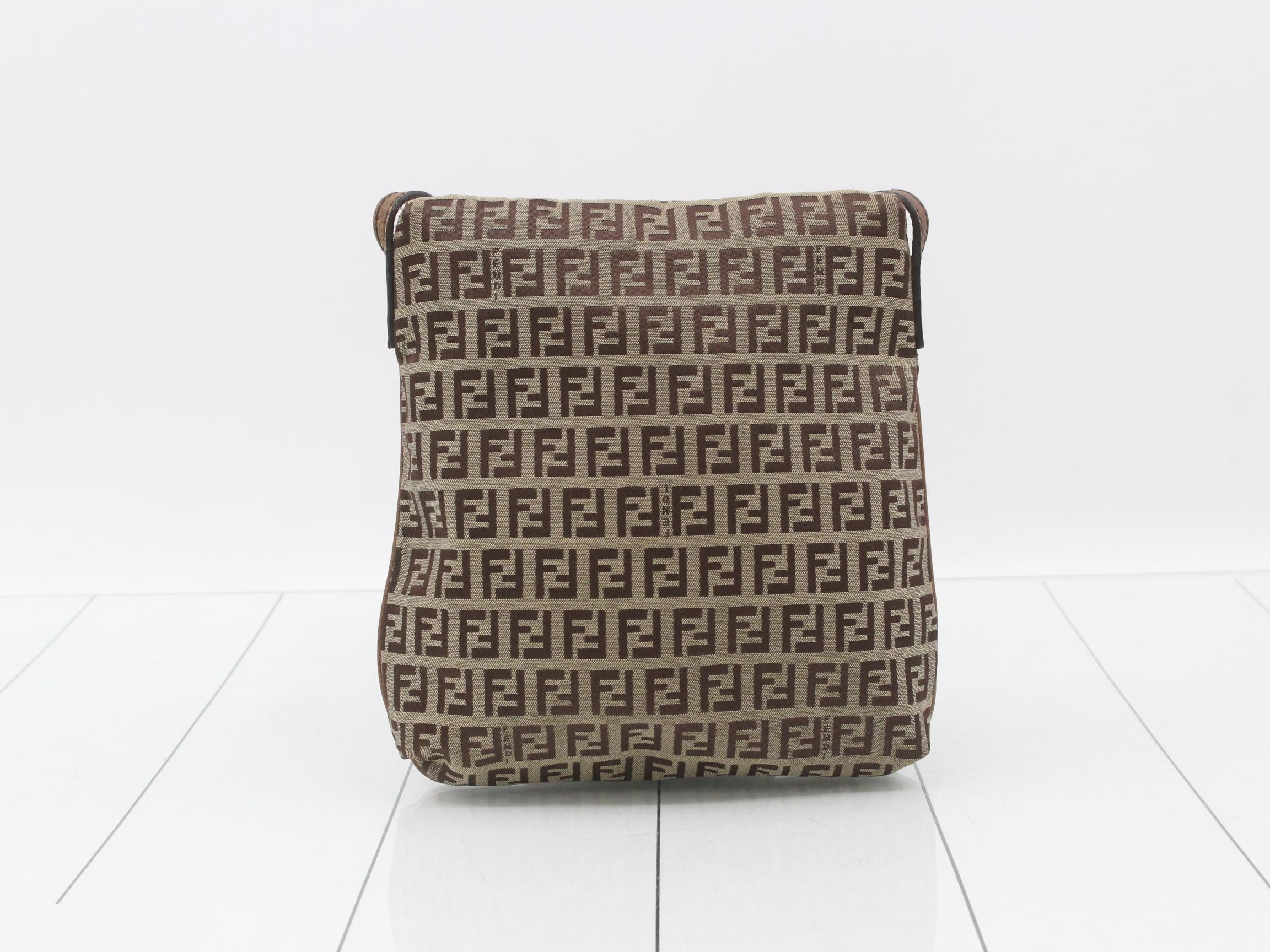 Leather Zucchino Camse Pochette Shoulder Bag, Beige/Brown — view 2
