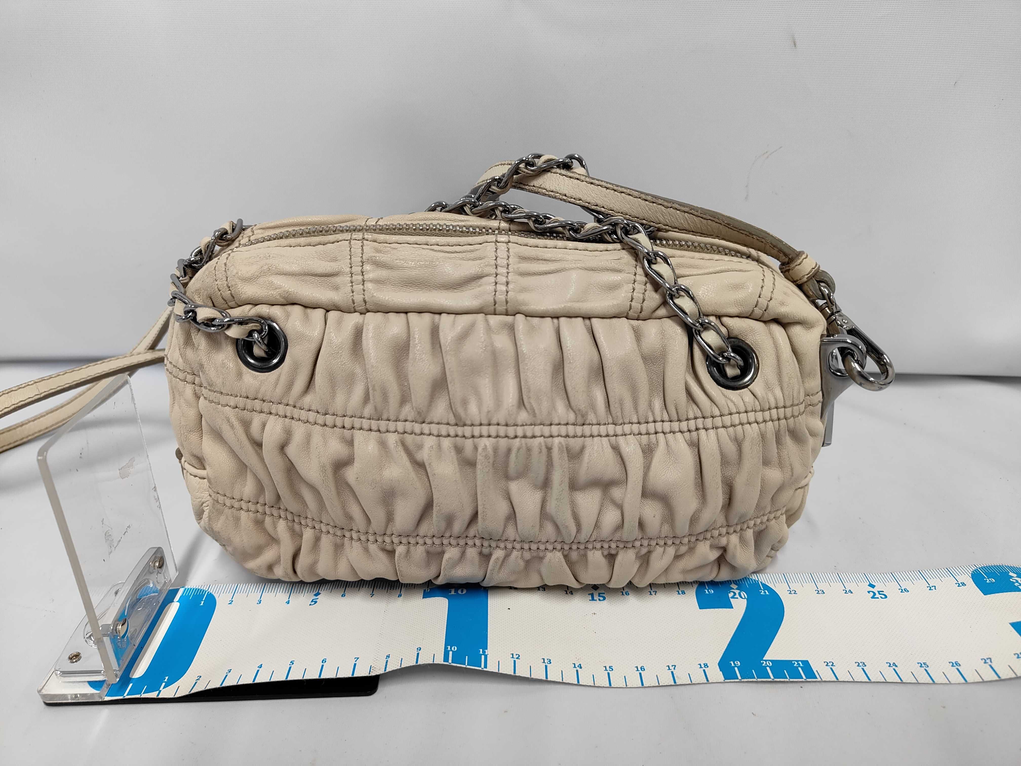 Nappa Gaufre Gathered Chain Shoulder Bag — view 2
