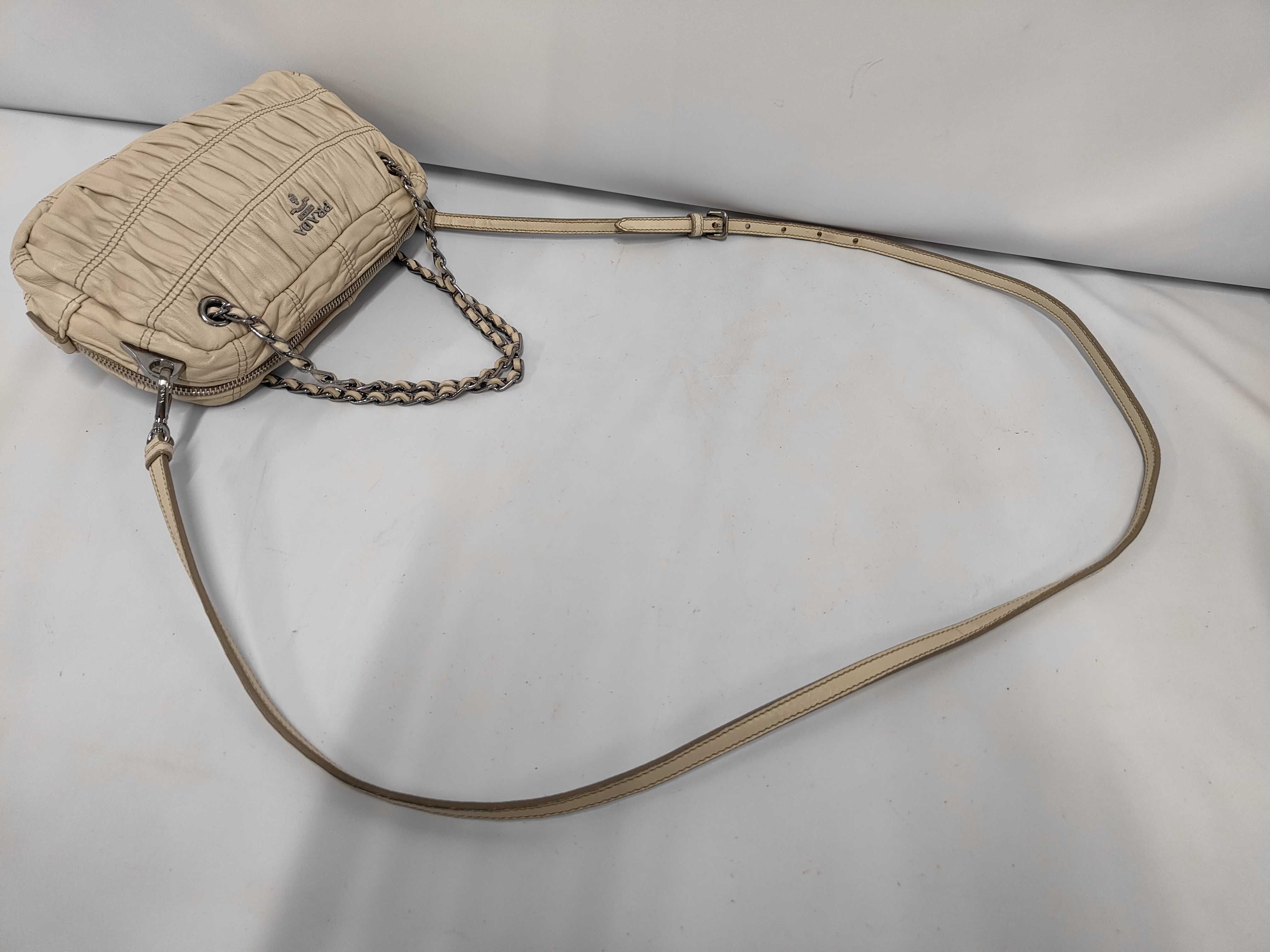 Nappa Gaufre Gathered Chain Shoulder Bag — view 5