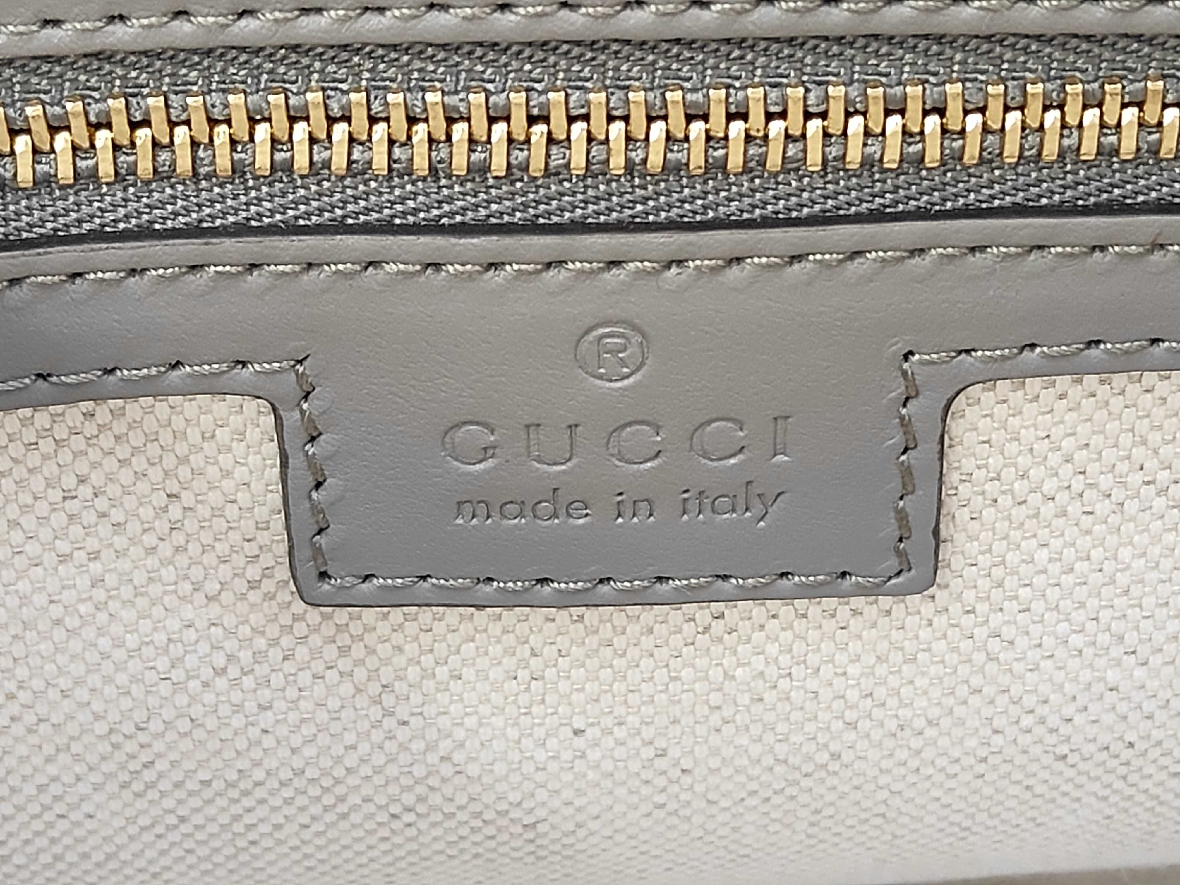 GG Matelassé Boston Bag 702242 Leather Gray Handbag — view 10