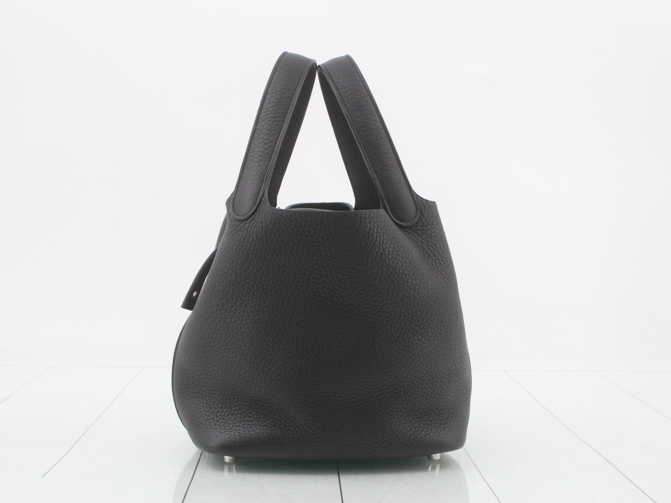 Picotin handbag, silver hardware, D stamp. — view 3