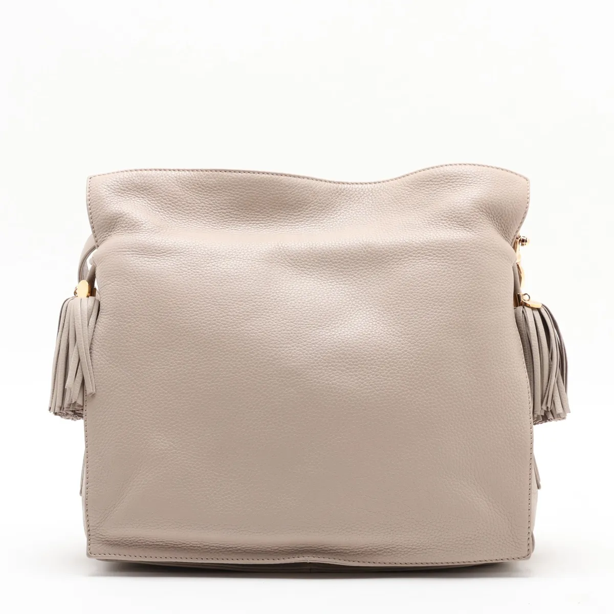 Flamenco Clutch Leather Shoulder Bag Beige — view 2
