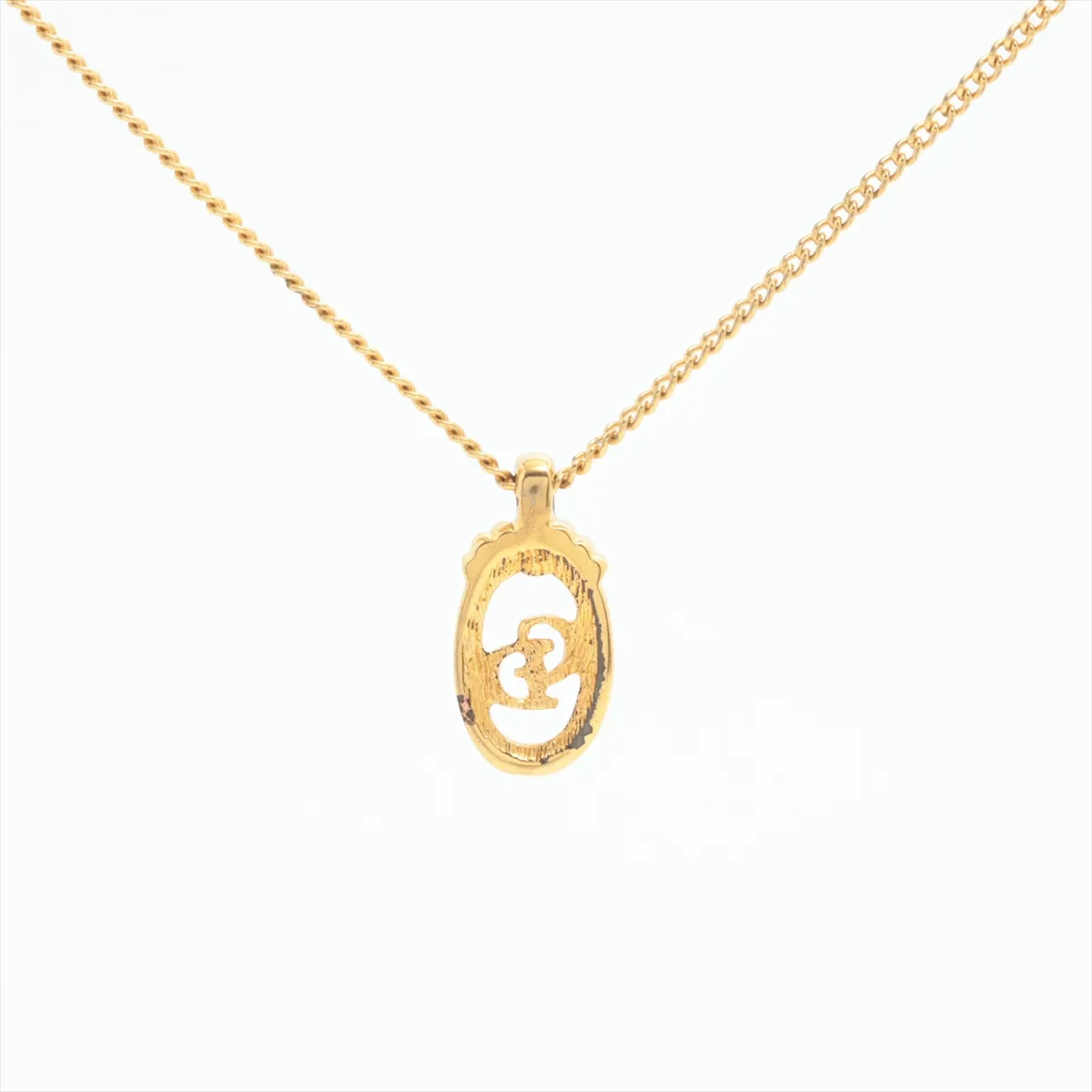 logo necklace, GP gold, dents, — view 2