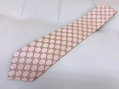GG pattern jacquard silk tie, brown