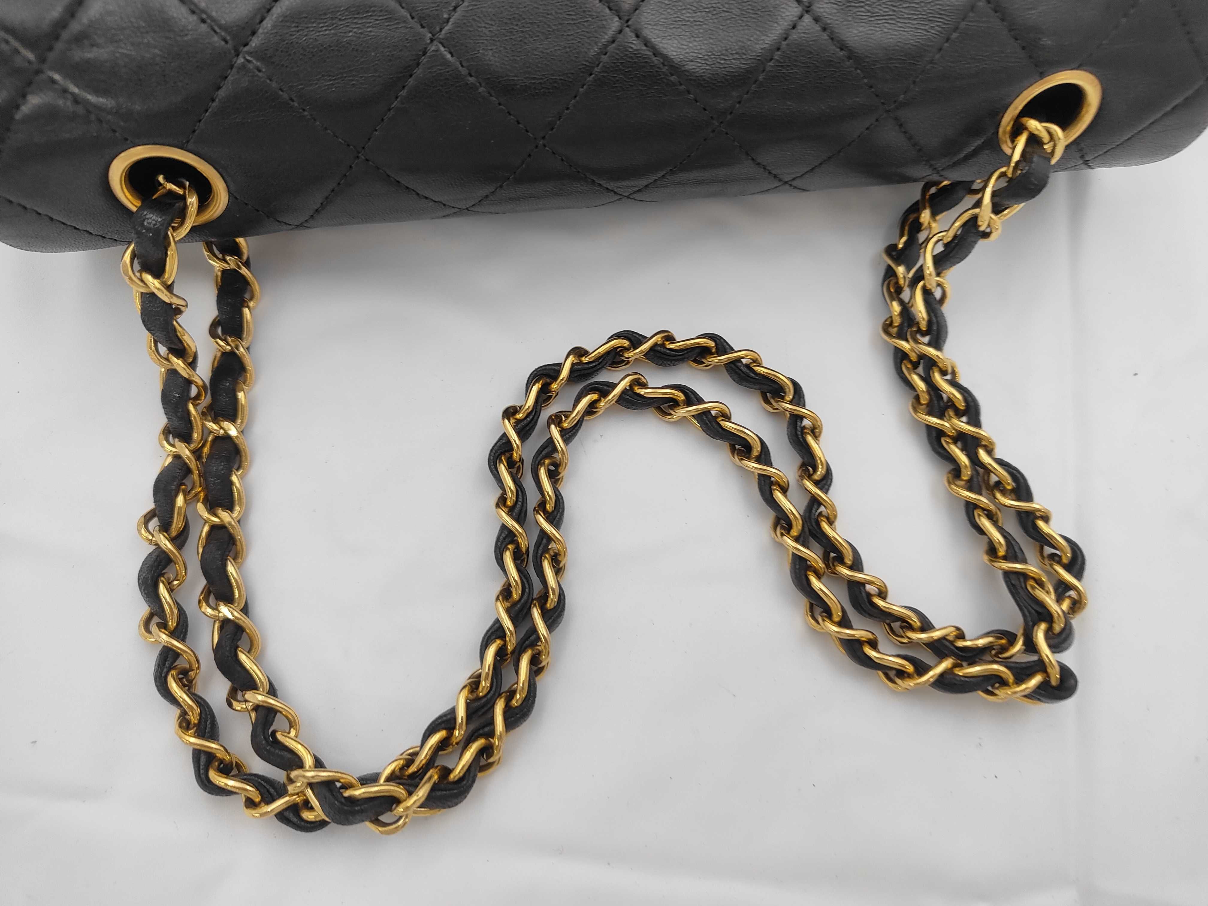 Matelassé Lambskin Double Flap Double Chain Shoulder Bag — view 3