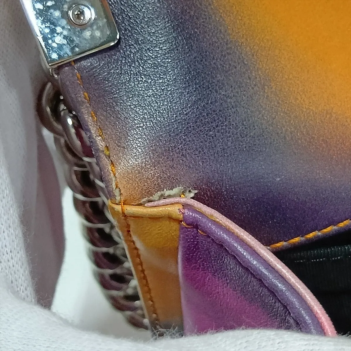 Boy Chanel 25 Lambskin Chain Shoulder Bag, Multicolor, Silver Hardware, 20998578, Serial Number in the 20s, A67086 — view 11