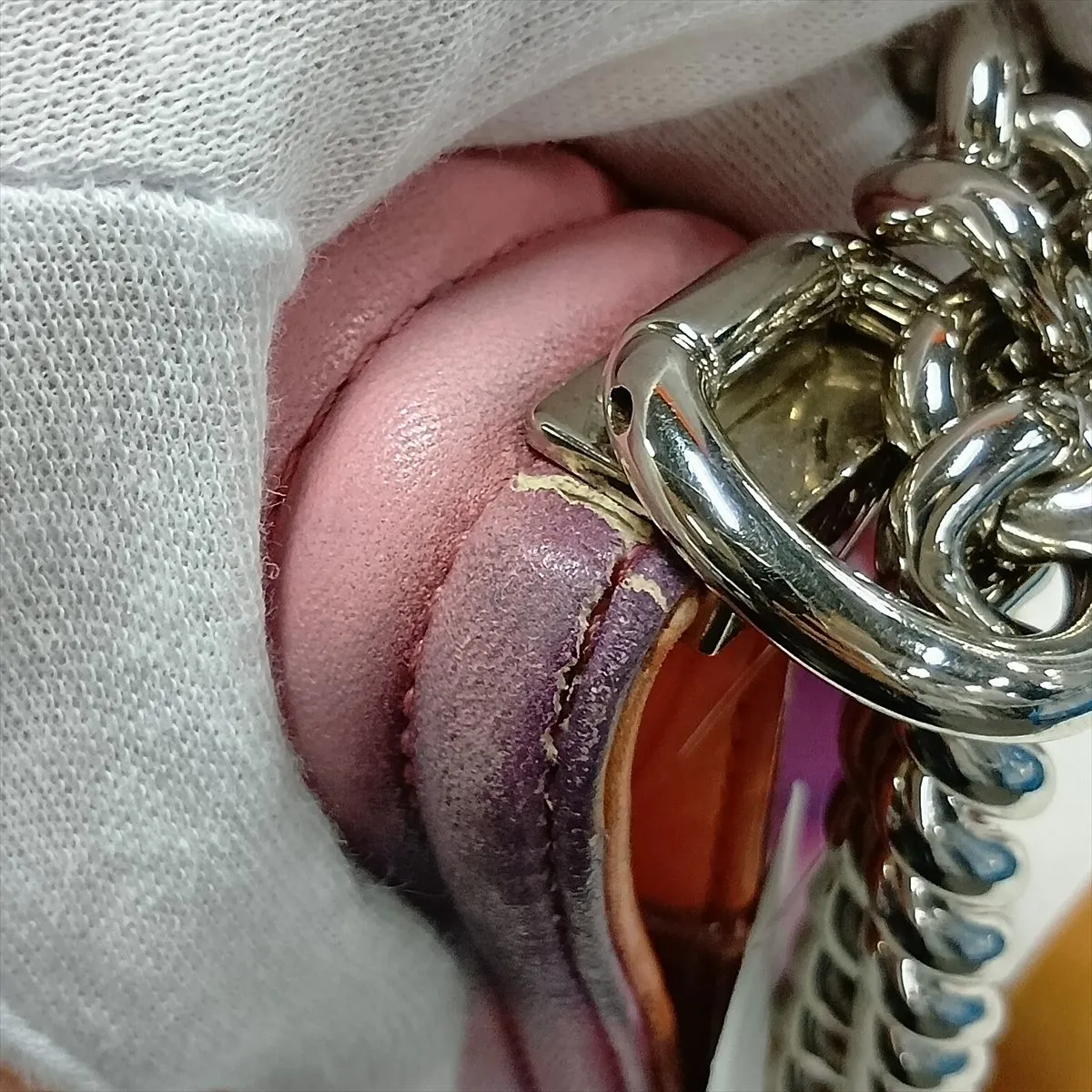 Boy Chanel 25 Lambskin Chain Shoulder Bag, Multicolor, Silver Hardware, 20998578, Serial Number in the 20s, A67086 — view 9