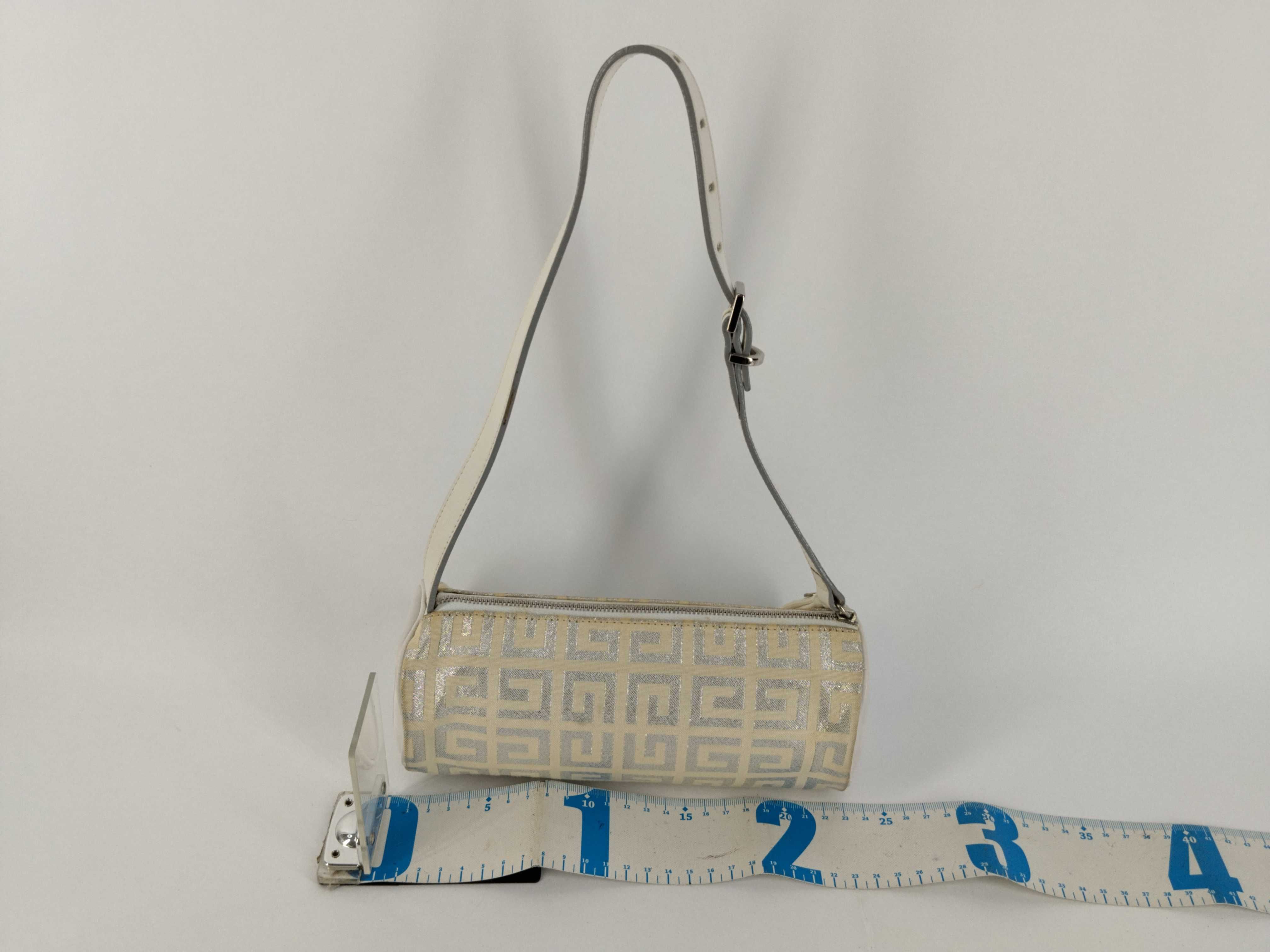 Shoulder Bag, Logo, Silver, White — view 2