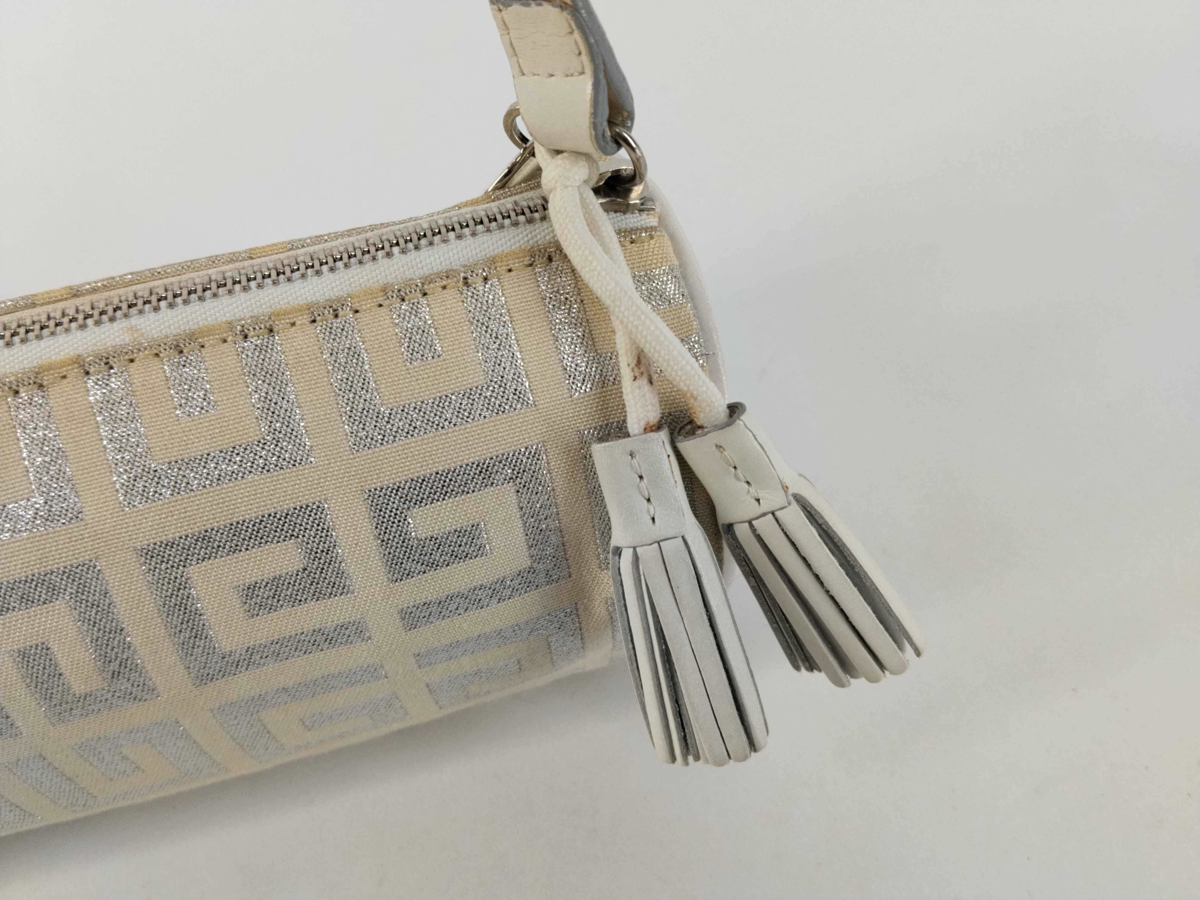 Shoulder Bag, Logo, Silver, White — view 6