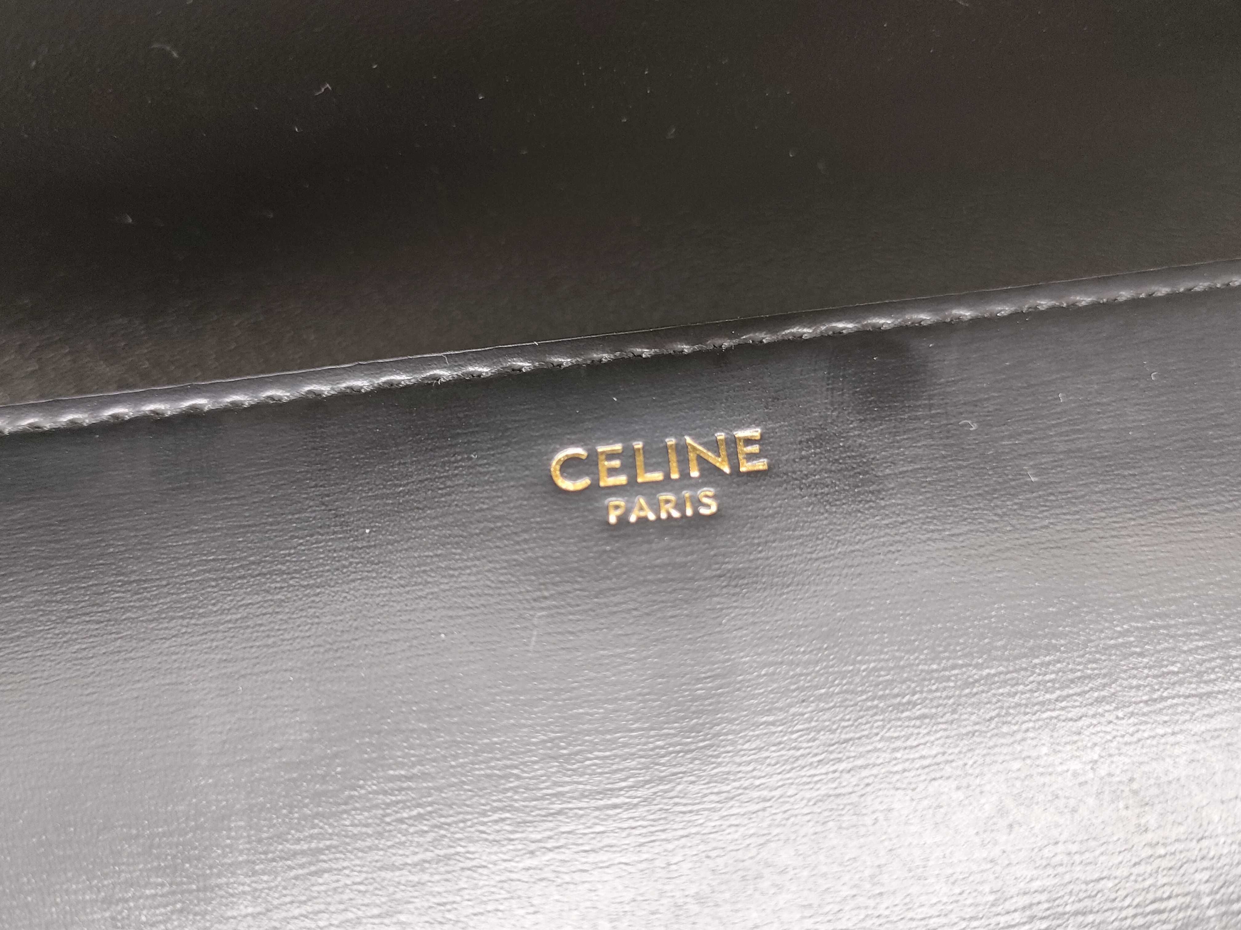Celine Triomphe 2-Way Box Bag, Black with Gold Hardware, Shoulder Bag — view 12
