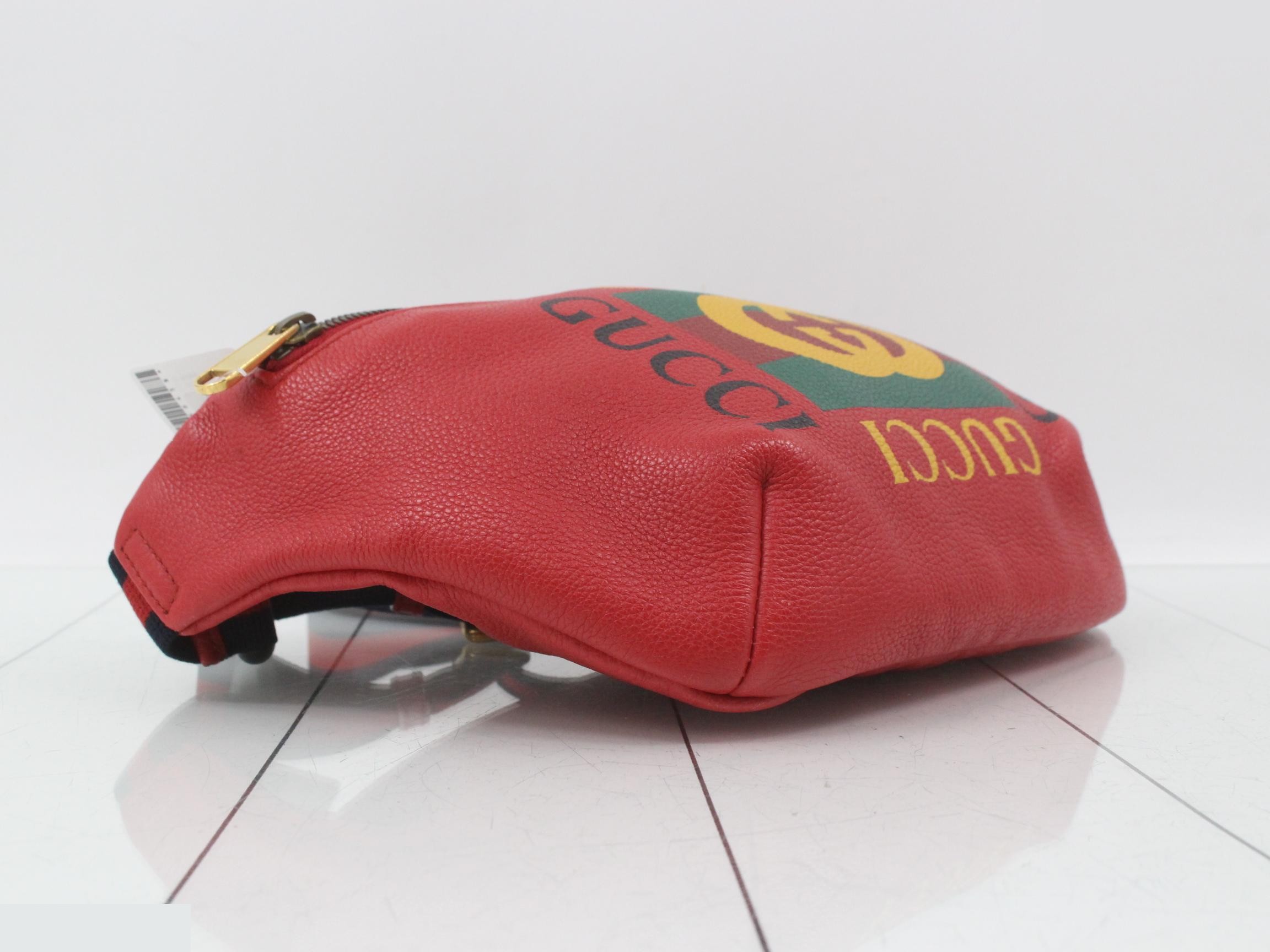 logo print waist bag, red, 580412, 527066 — view 5