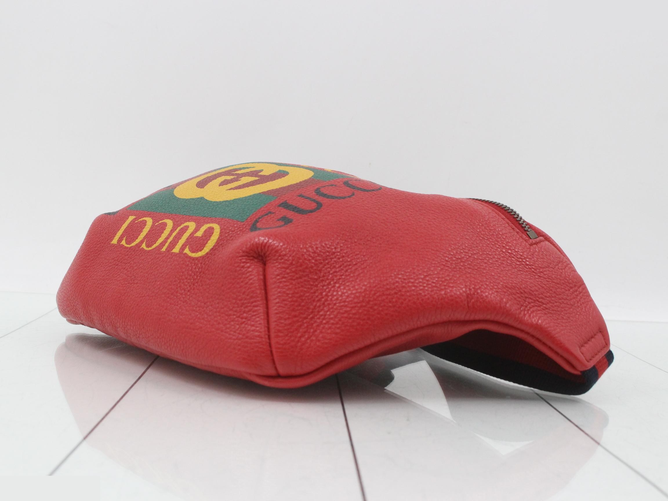 logo print waist bag, red, 580412, 527066 — view 6