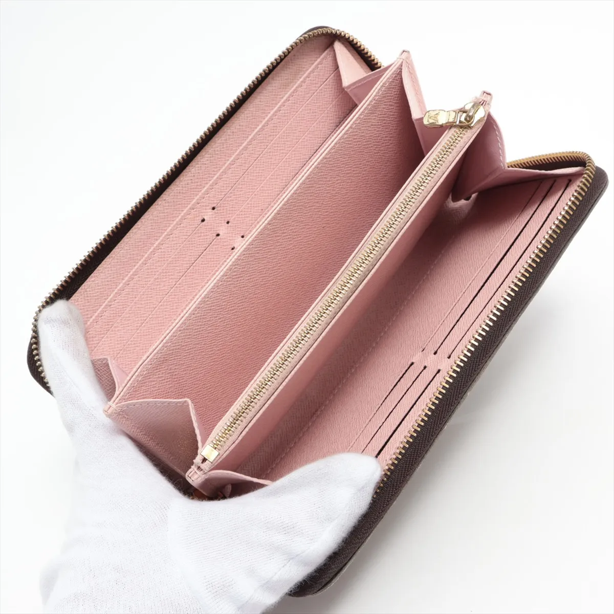 Monogram Zippy Wallet M41894 Rose Ballerine Round Zip Wallet (RFID detected) — view 3