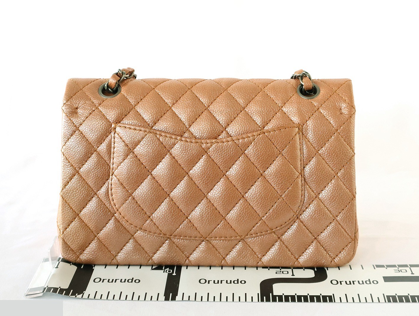 Matelassé 25 Lambskin Double Flap Double Chain Shoulder Bag with Pearl — view 2