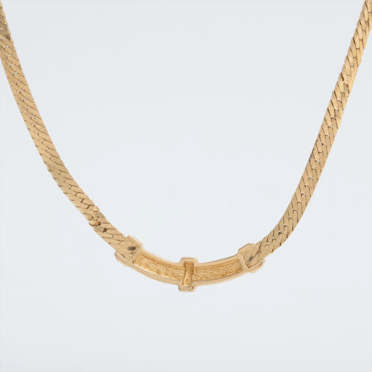 necklace, GP x rhinestones, gold, — view 2