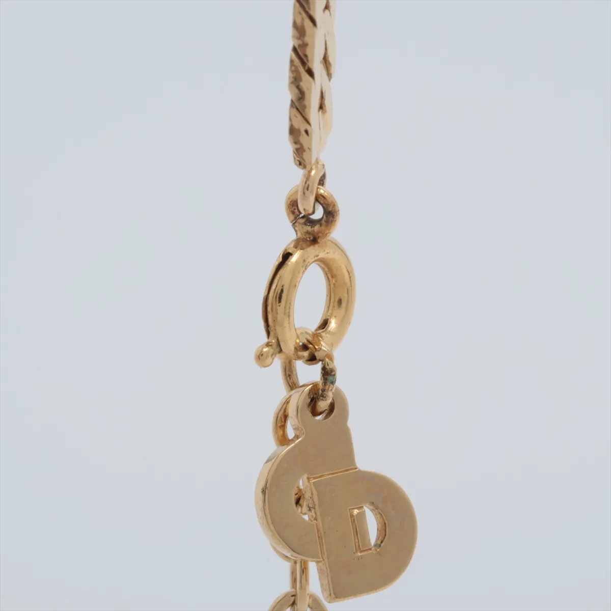 necklace, GP x rhinestones, gold, — view 3