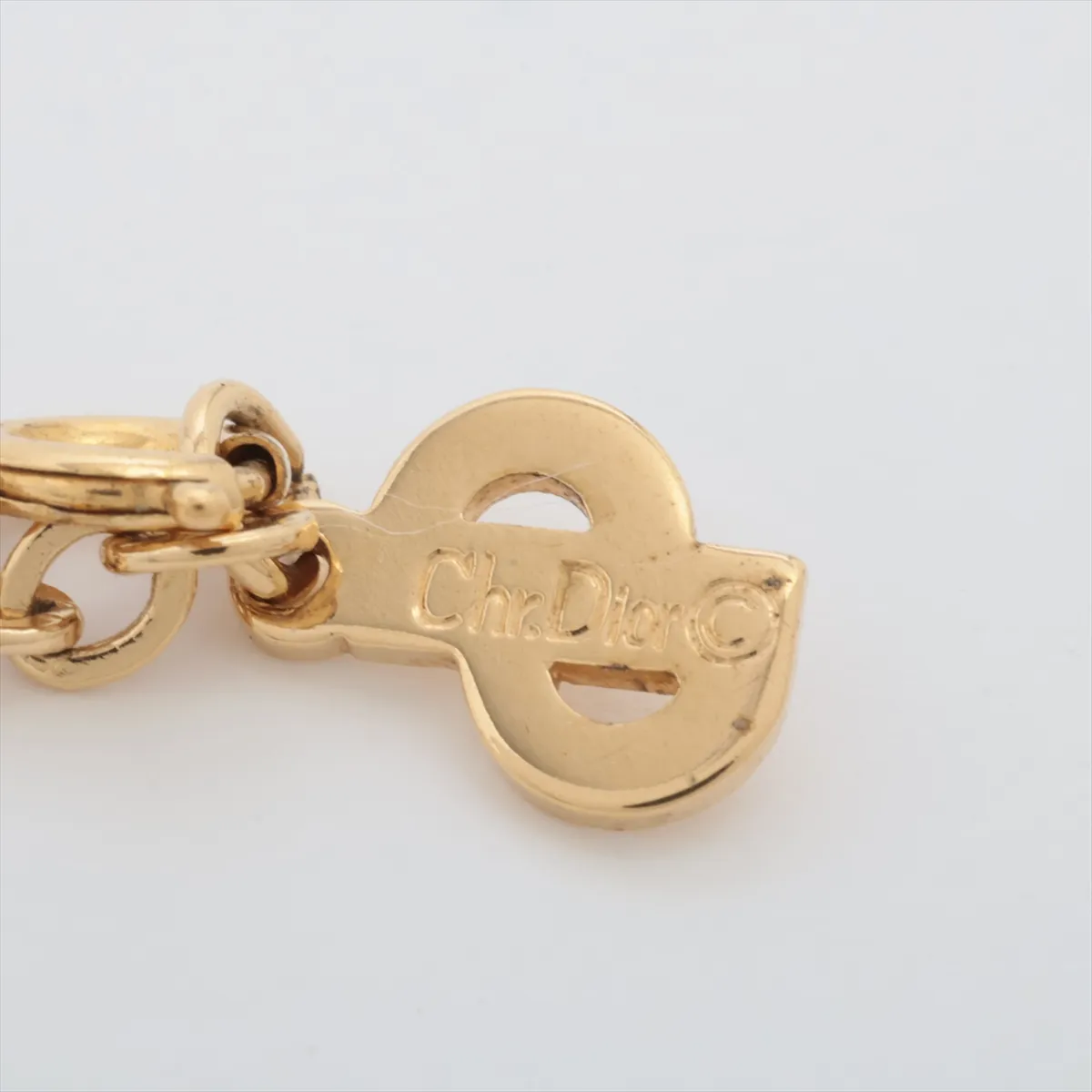 necklace, GP x rhinestones, gold, — view 4